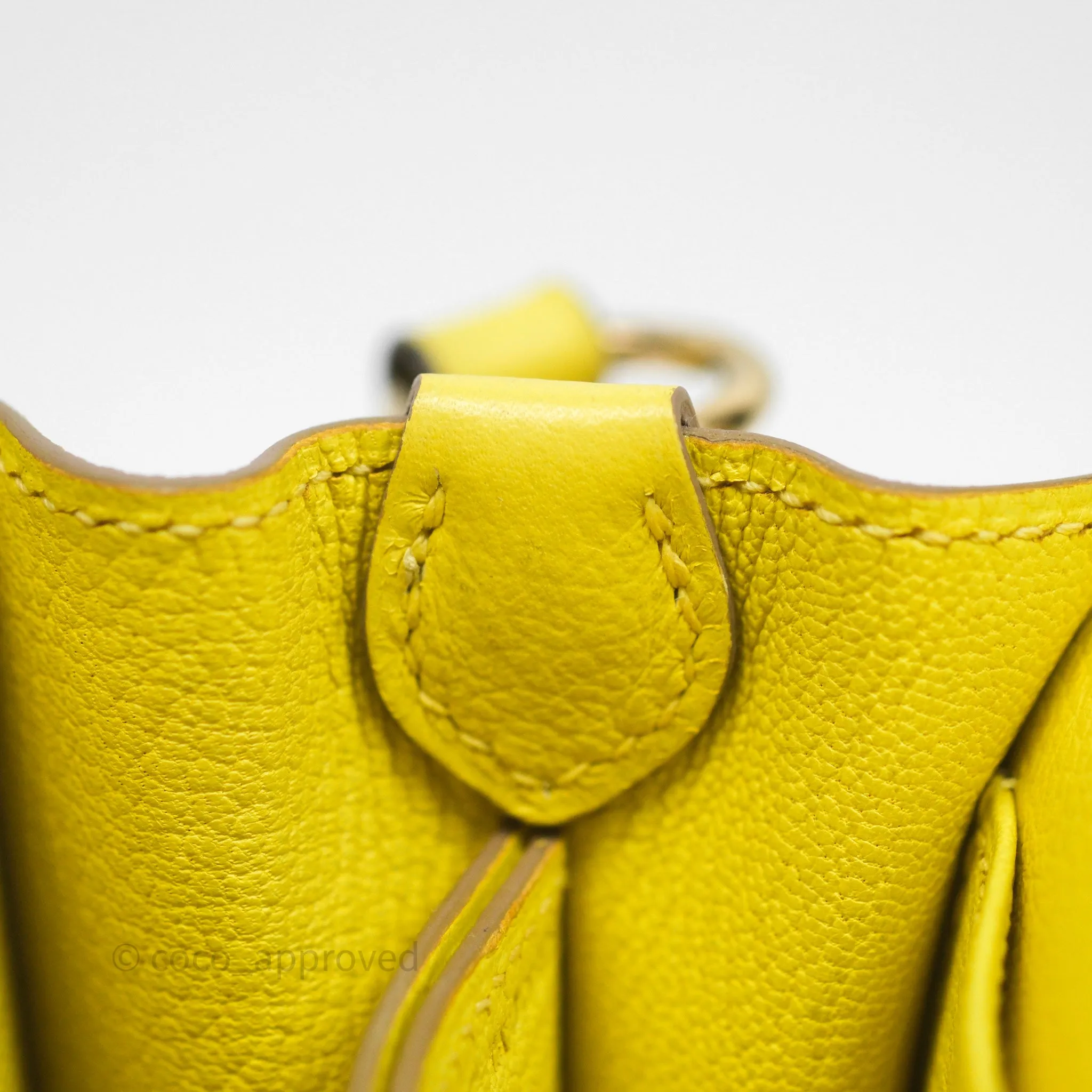 Herms Roulis Mini 18 Lime 9R Evercolor Gold Hardware