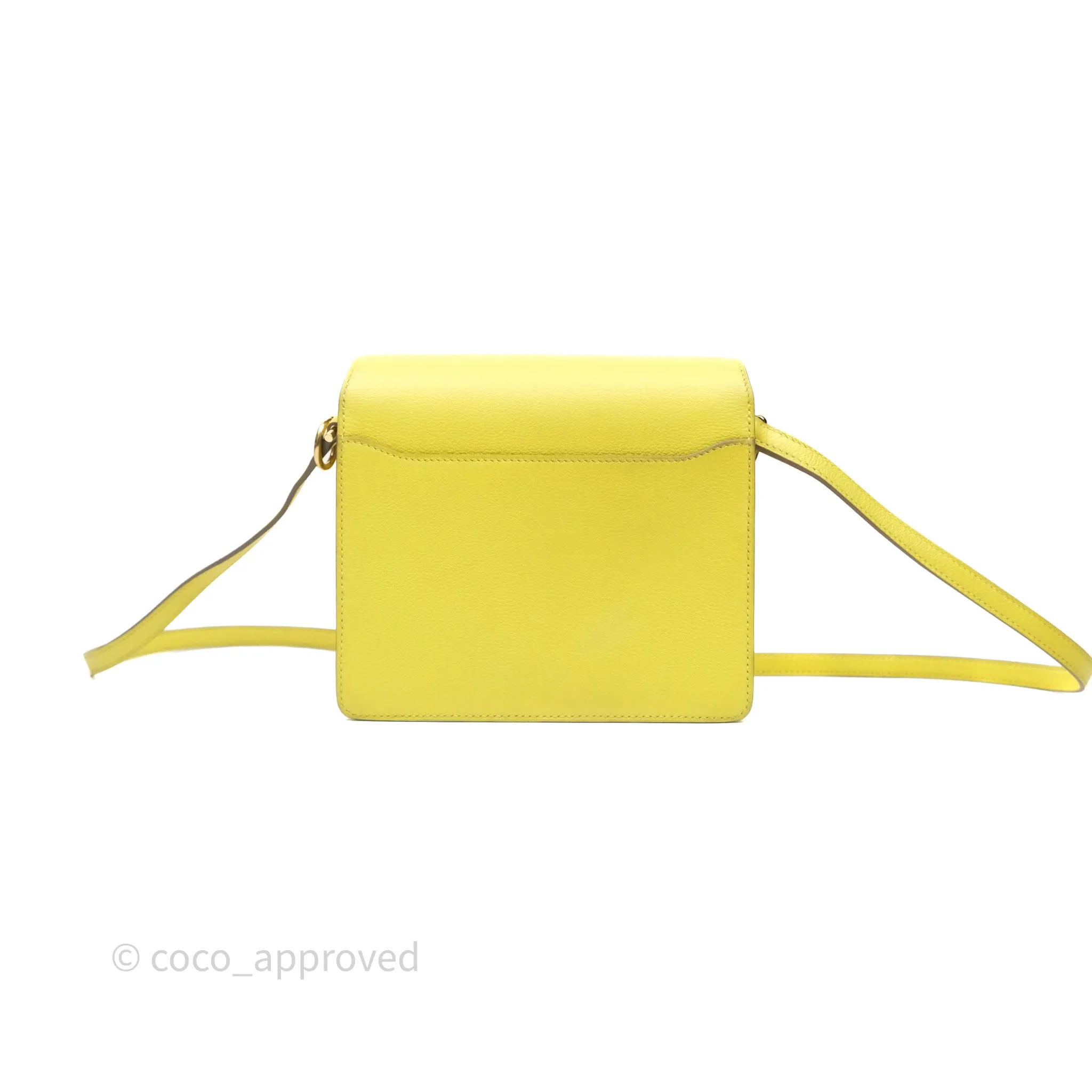 Herms Roulis Mini 18 Lime 9R Evercolor Gold Hardware