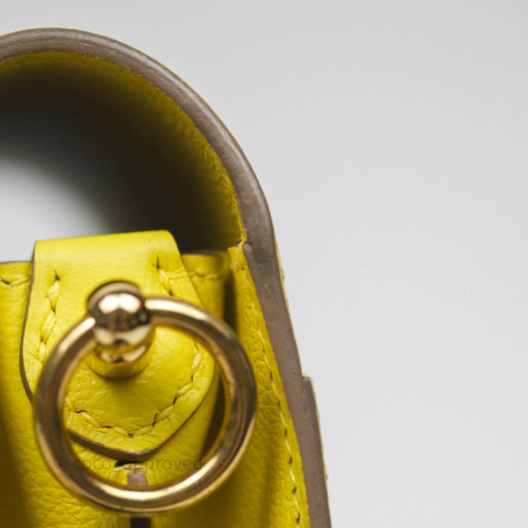 Herms Roulis Mini 18 Lime 9R Evercolor Gold Hardware