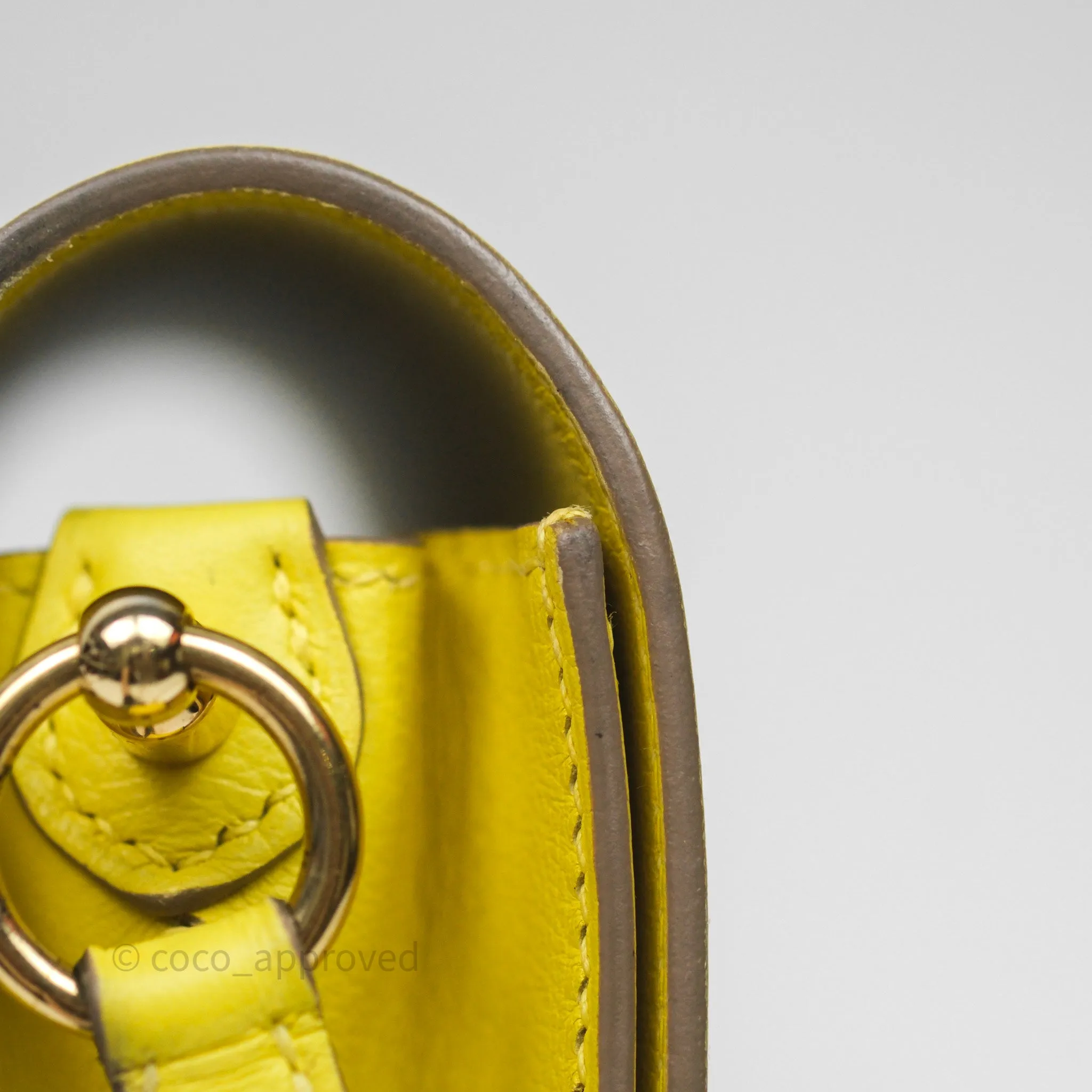 Herms Roulis Mini 18 Lime 9R Evercolor Gold Hardware