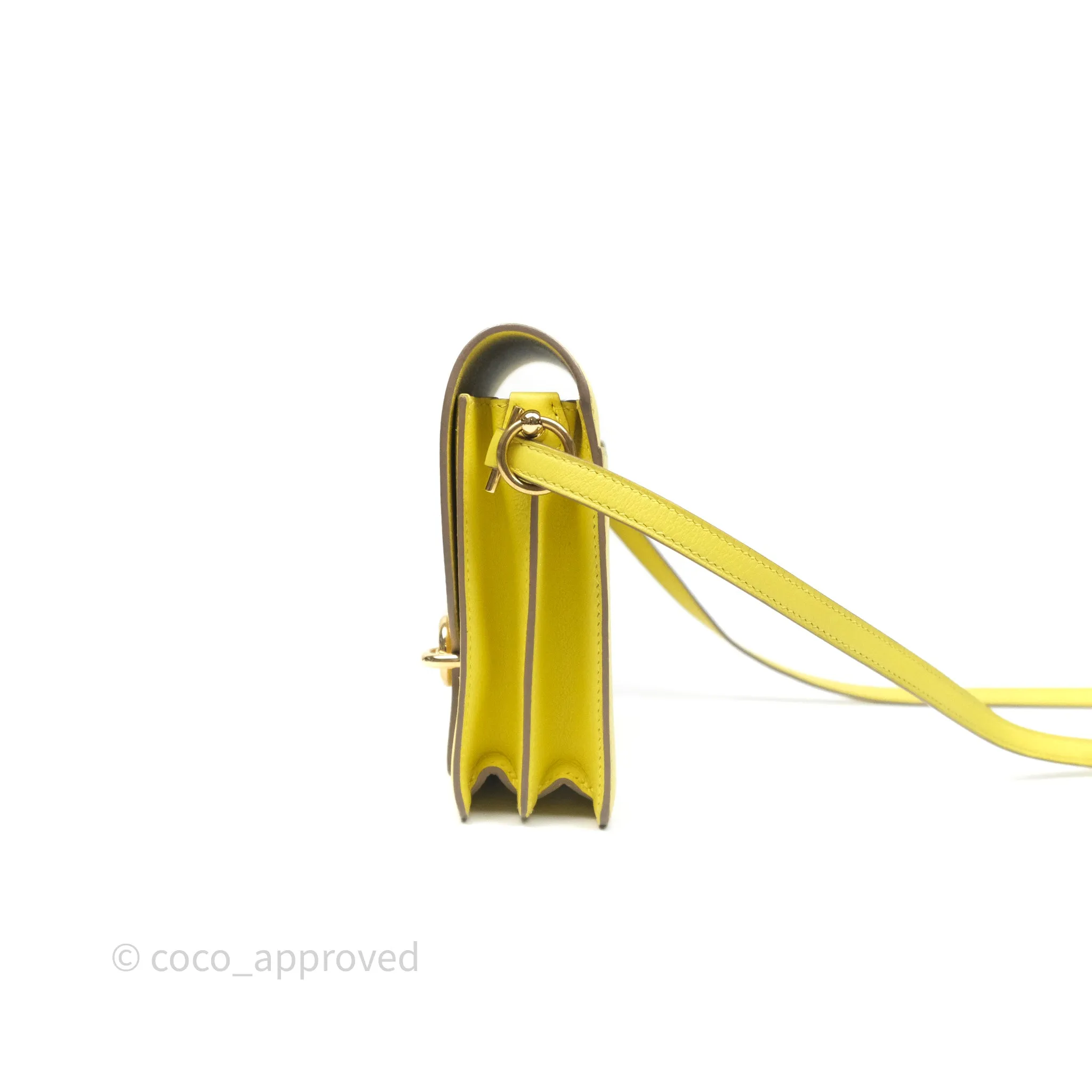 Herms Roulis Mini 18 Lime 9R Evercolor Gold Hardware