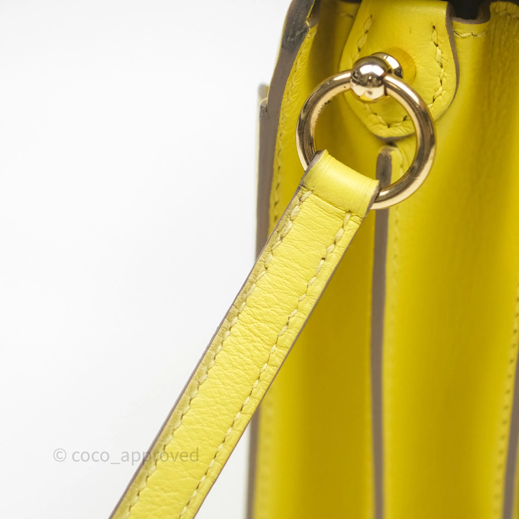 Herms Roulis Mini 18 Lime 9R Evercolor Gold Hardware