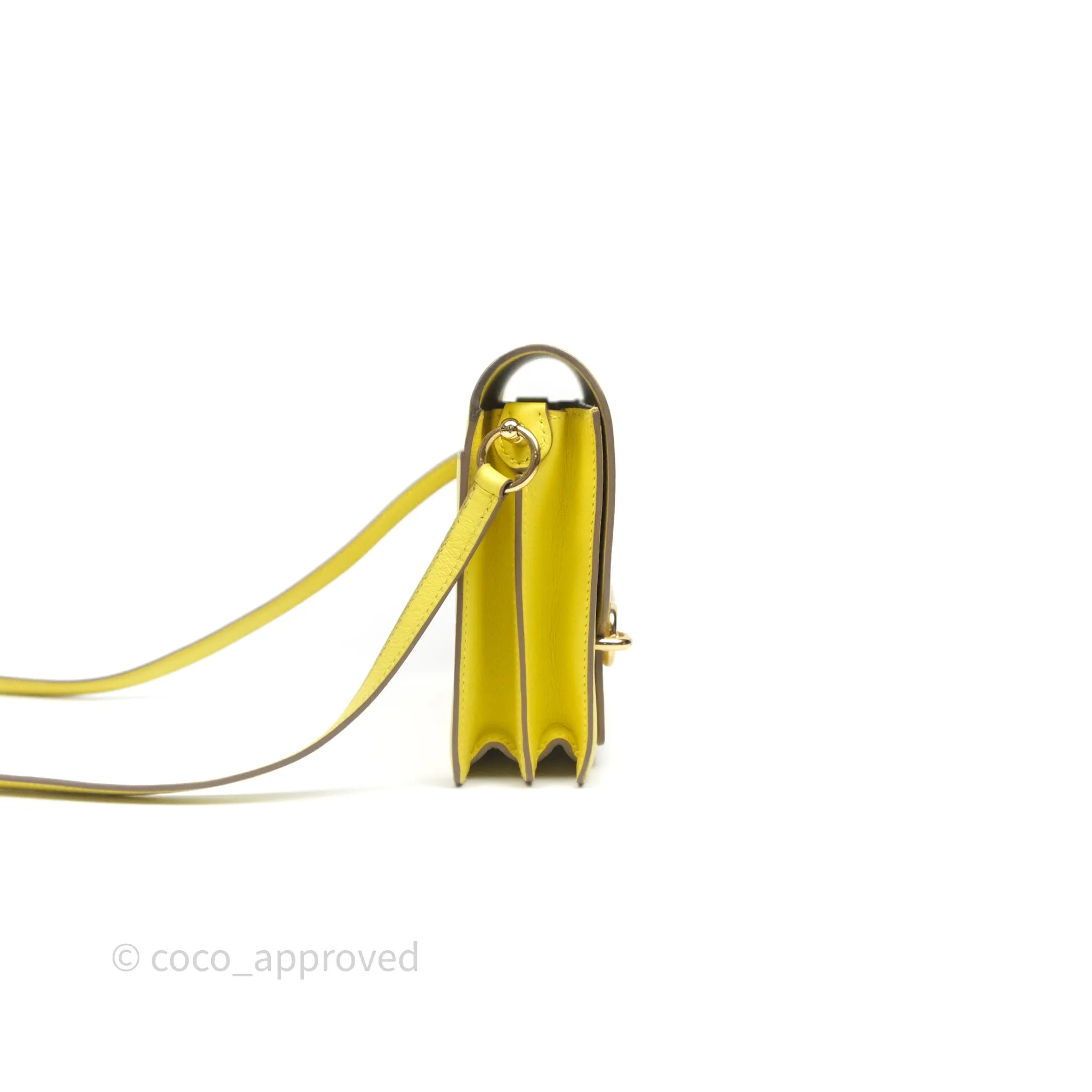Herms Roulis Mini 18 Lime 9R Evercolor Gold Hardware
