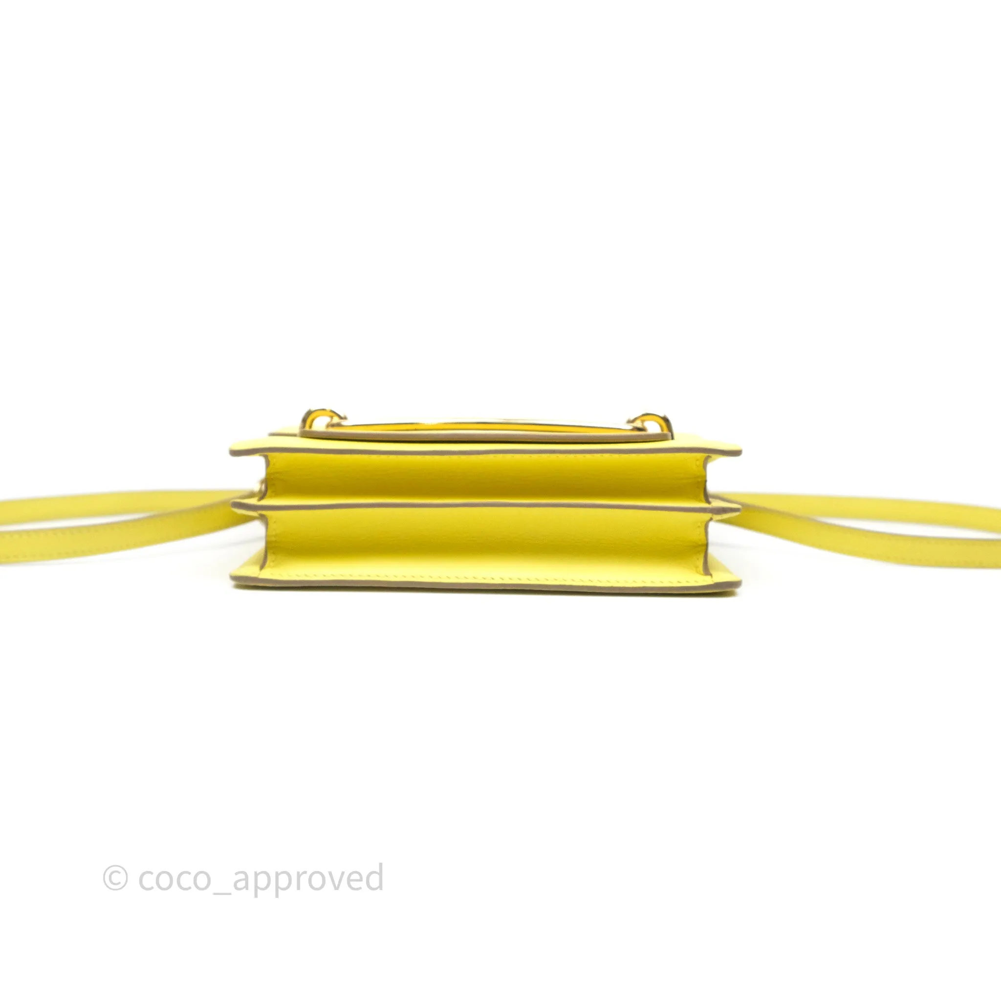 Herms Roulis Mini 18 Lime 9R Evercolor Gold Hardware