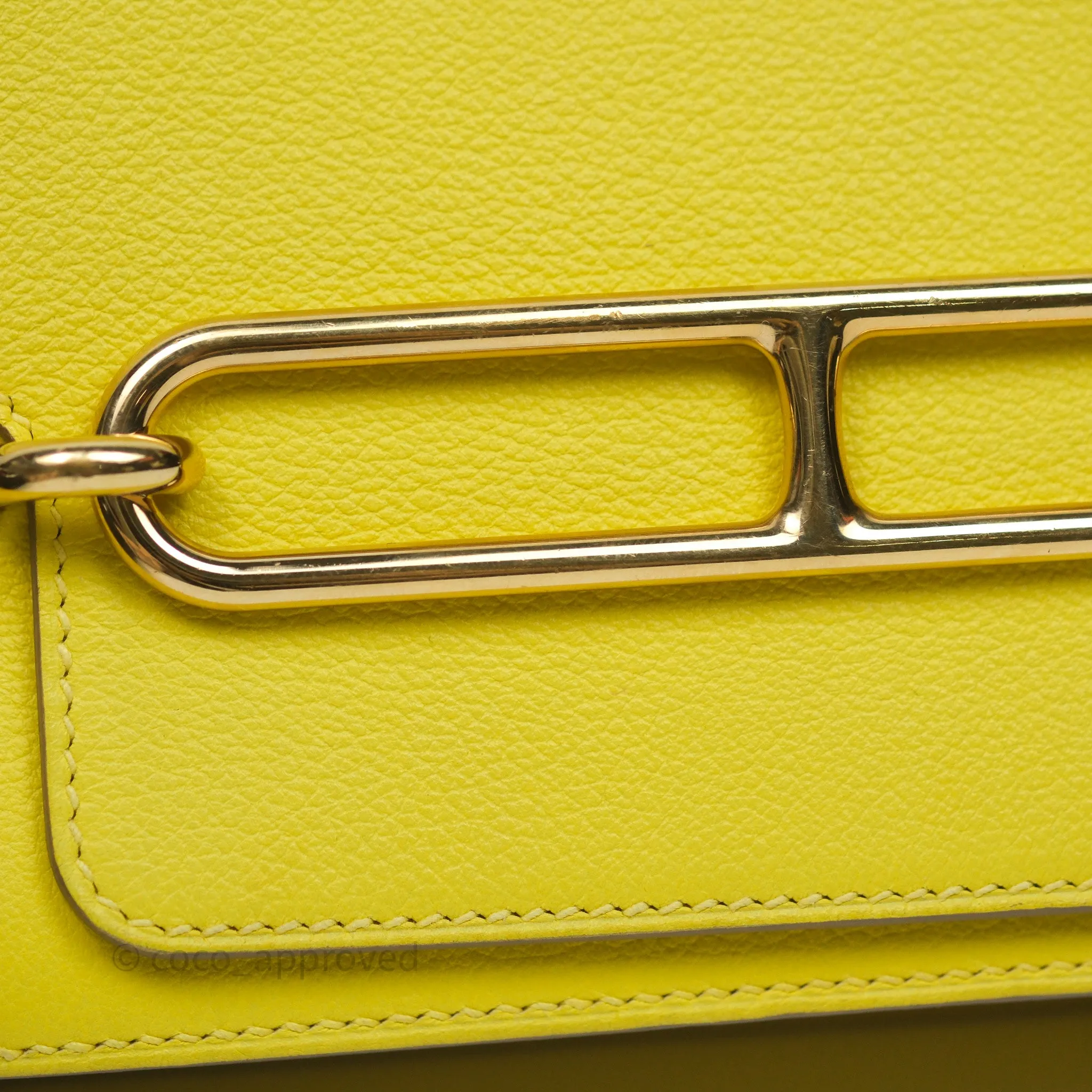 Herms Roulis Mini 18 Lime 9R Evercolor Gold Hardware