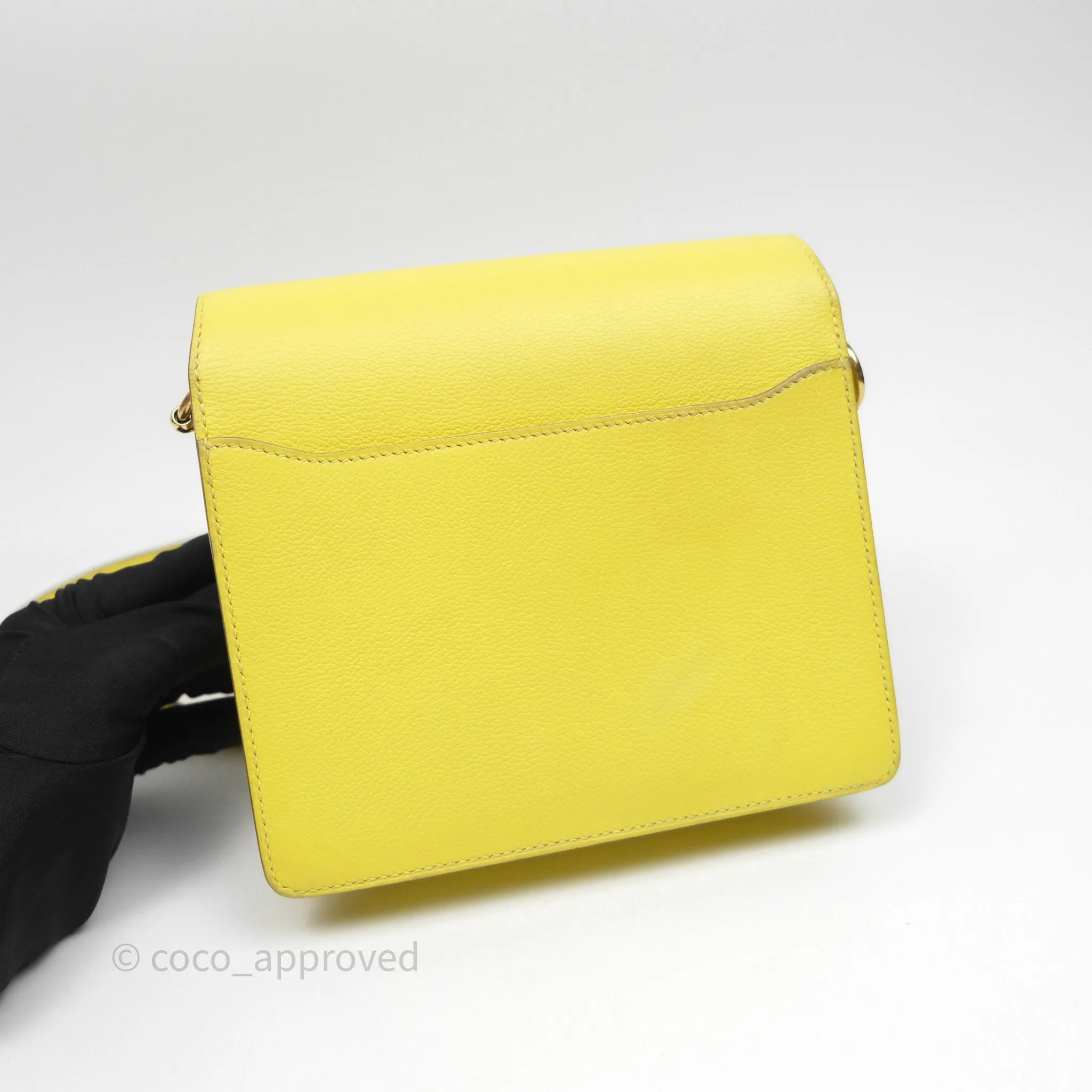 Herms Roulis Mini 18 Lime 9R Evercolor Gold Hardware