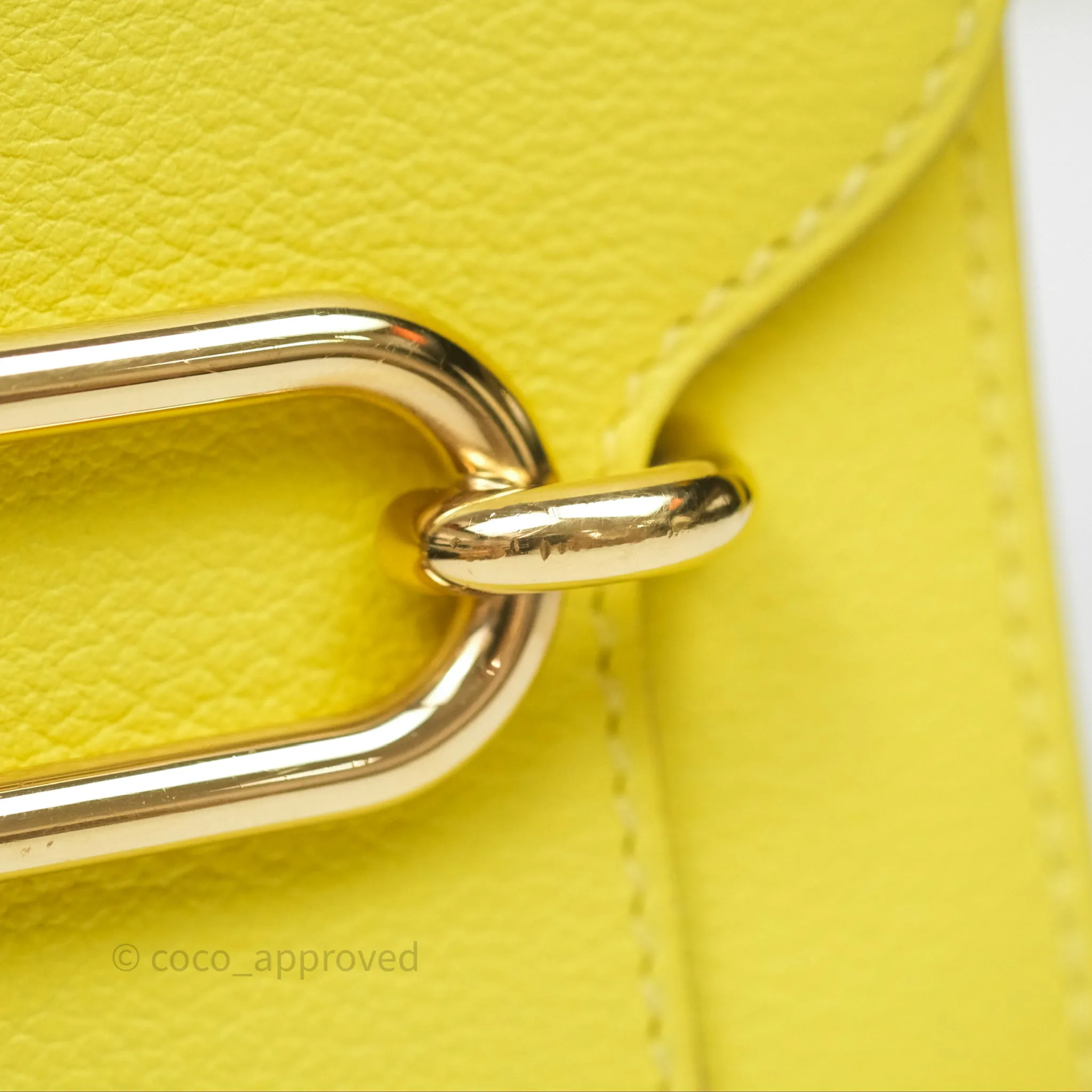 Herms Roulis Mini 18 Lime 9R Evercolor Gold Hardware