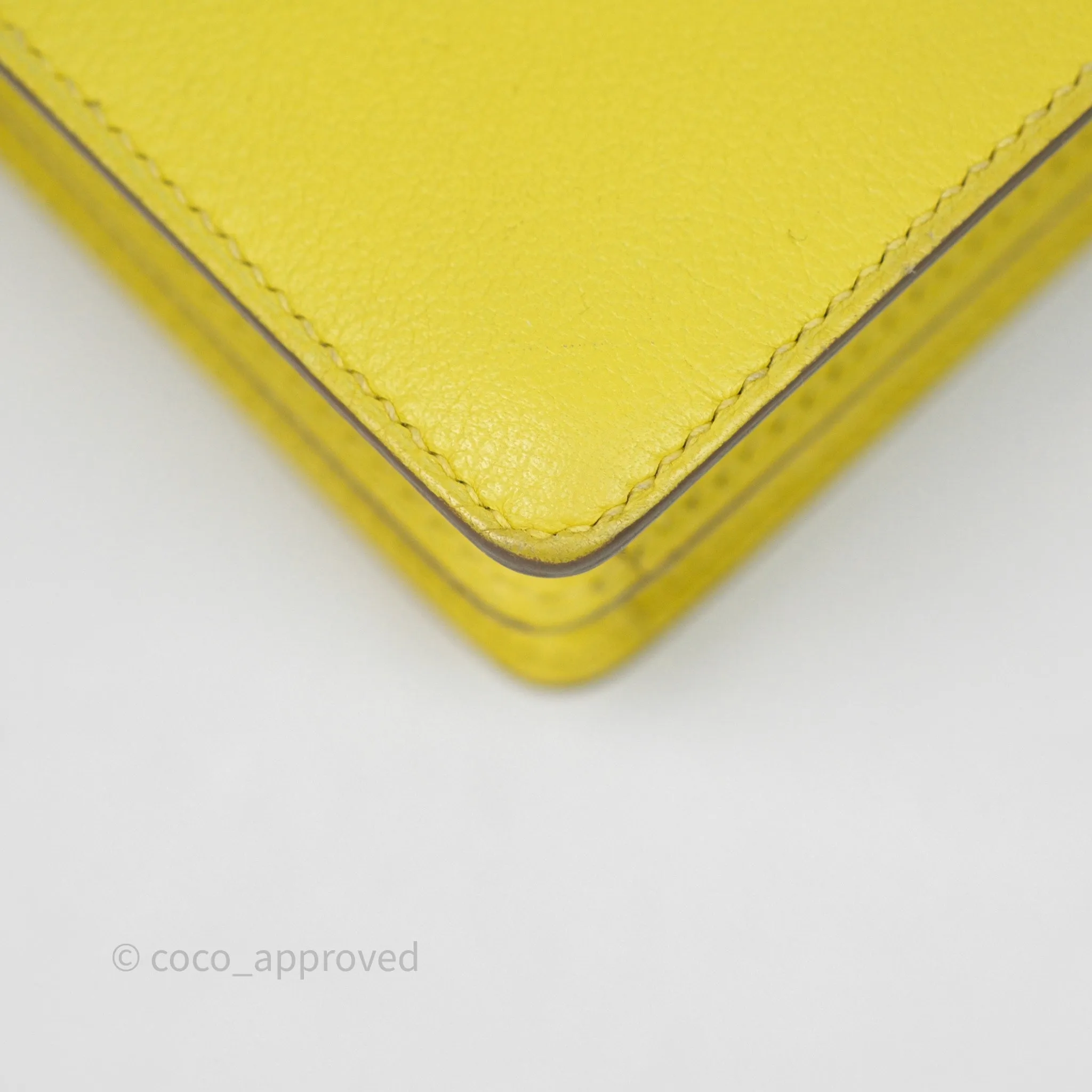 Herms Roulis Mini 18 Lime 9R Evercolor Gold Hardware