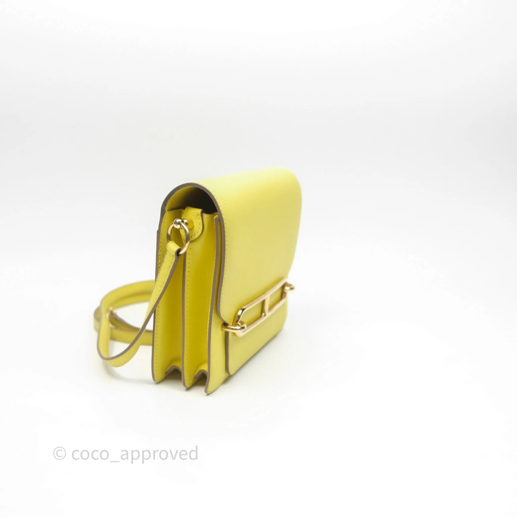 Herms Roulis Mini 18 Lime 9R Evercolor Gold Hardware