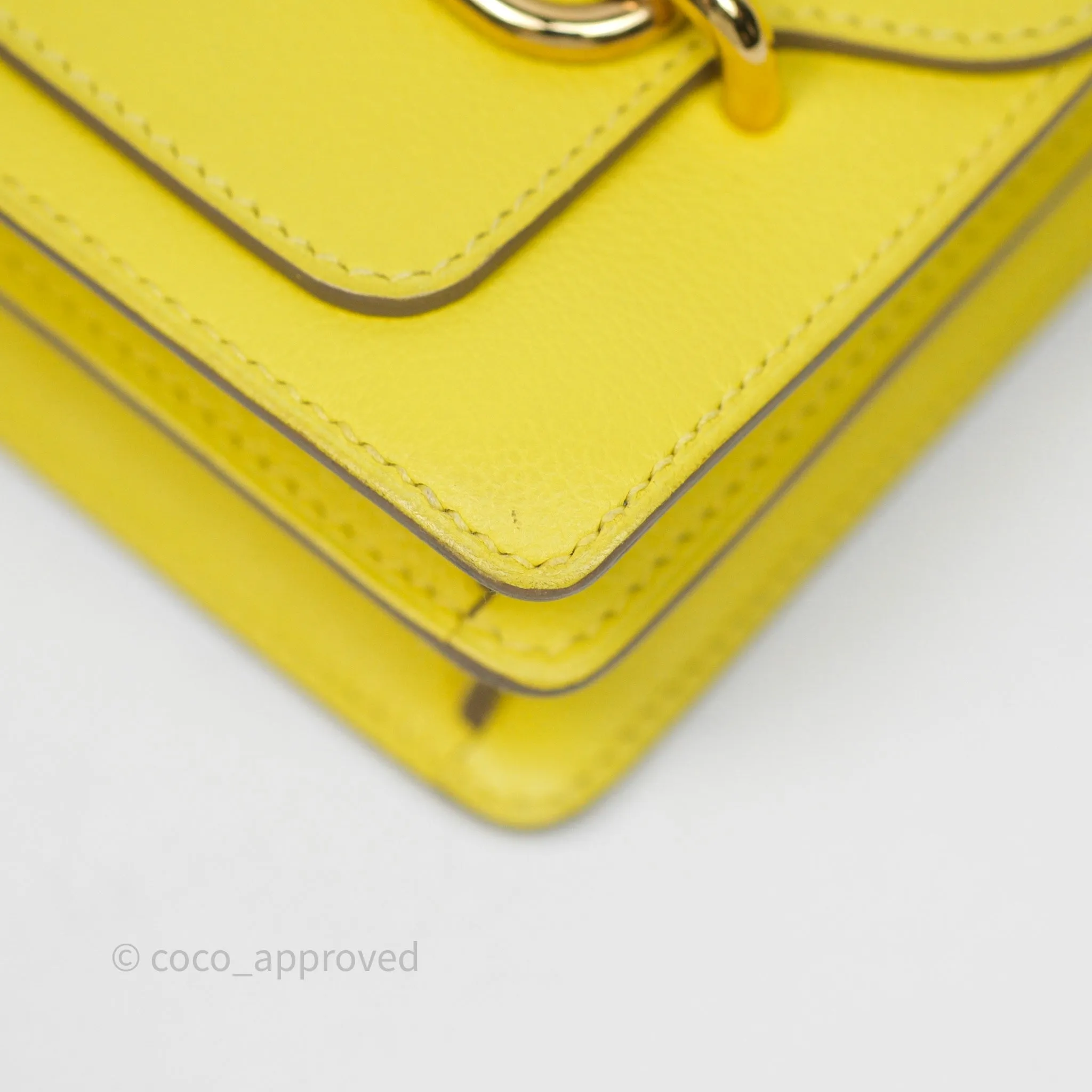 Herms Roulis Mini 18 Lime 9R Evercolor Gold Hardware