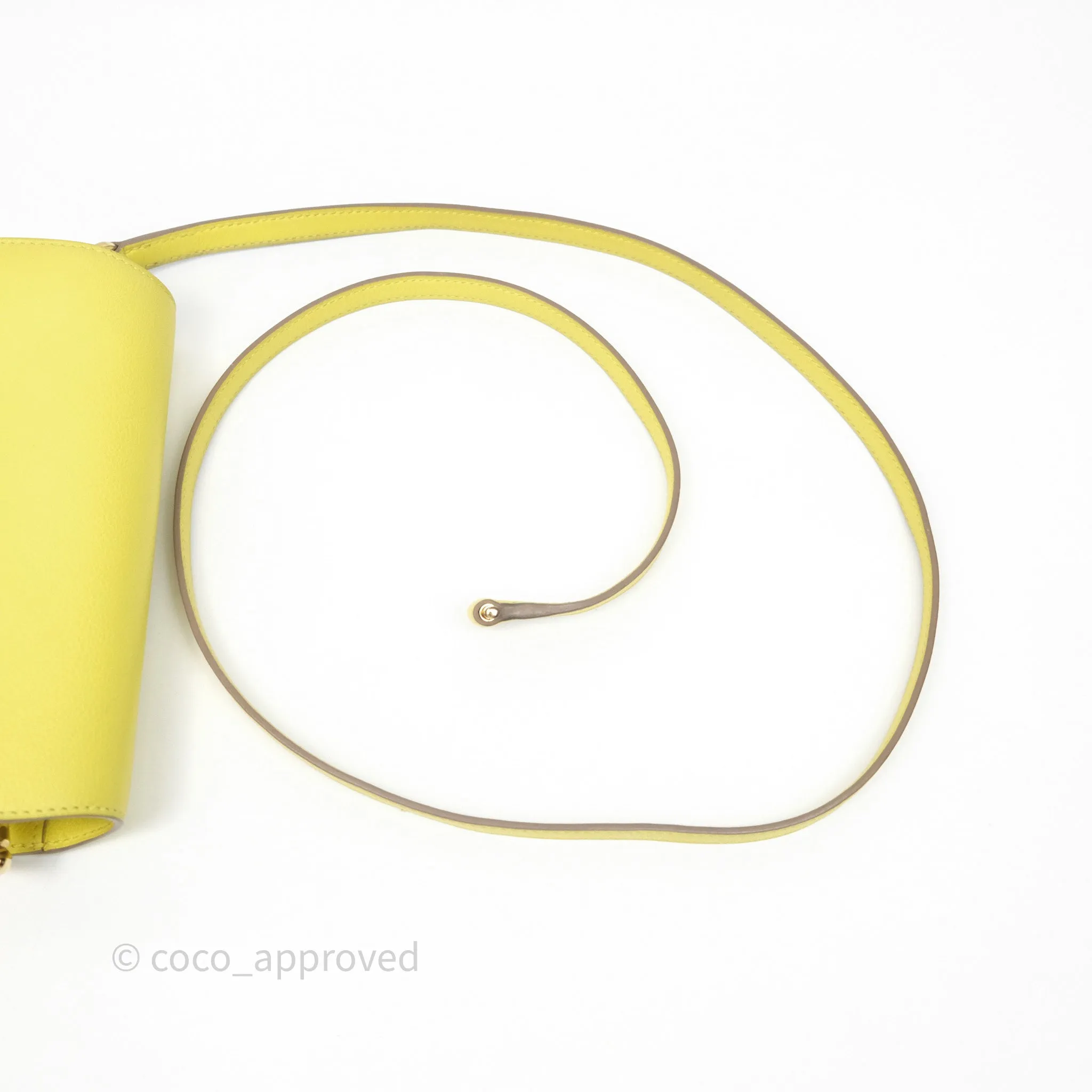 Herms Roulis Mini 18 Lime 9R Evercolor Gold Hardware