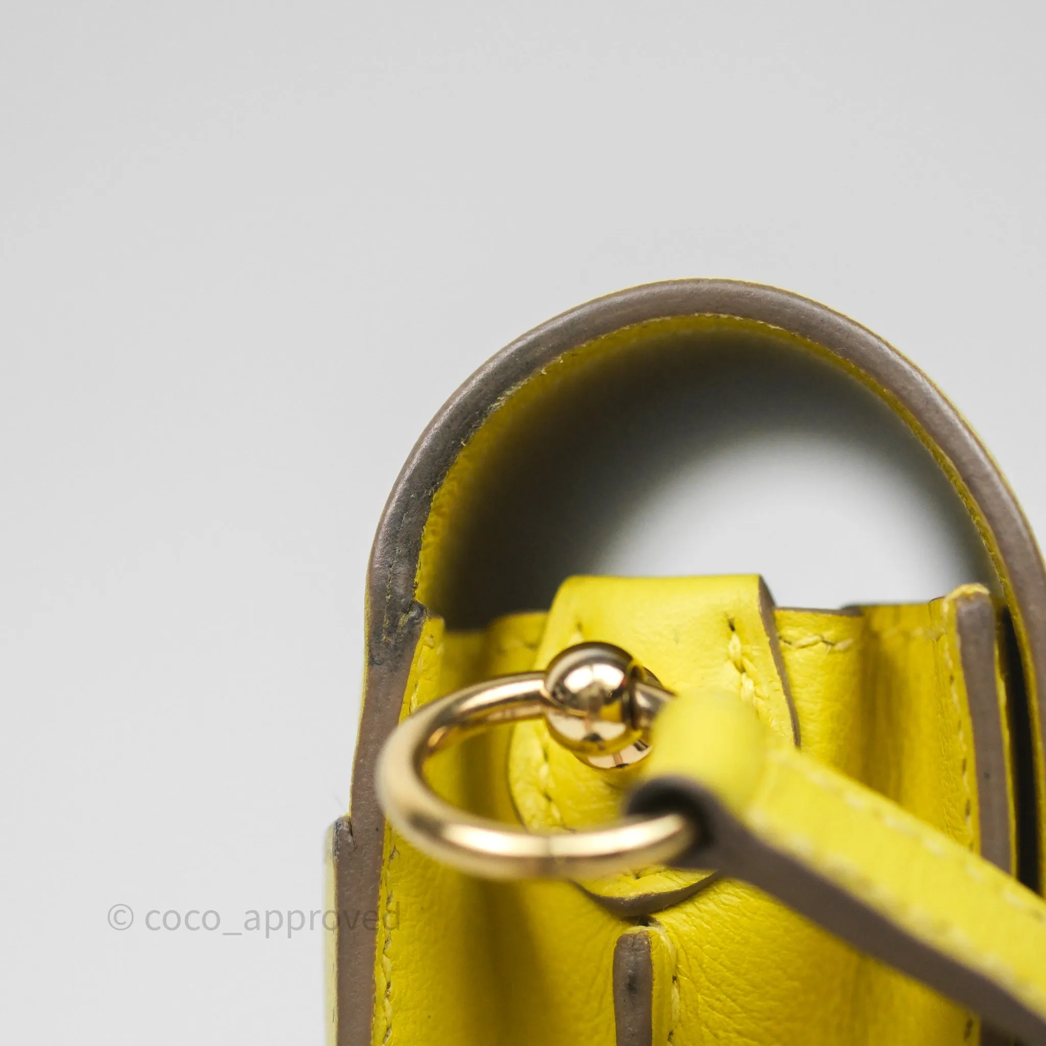 Herms Roulis Mini 18 Lime 9R Evercolor Gold Hardware