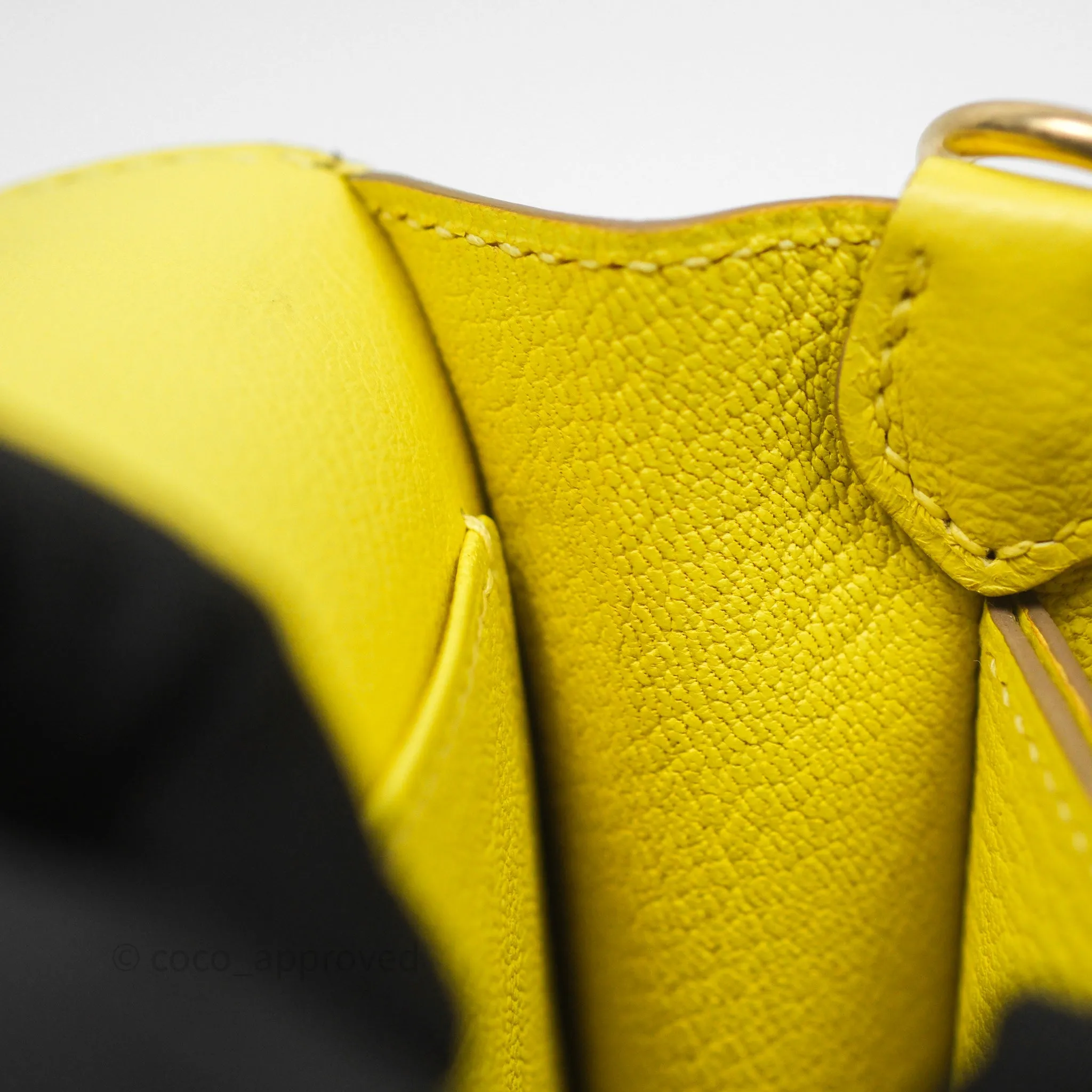Herms Roulis Mini 18 Lime 9R Evercolor Gold Hardware