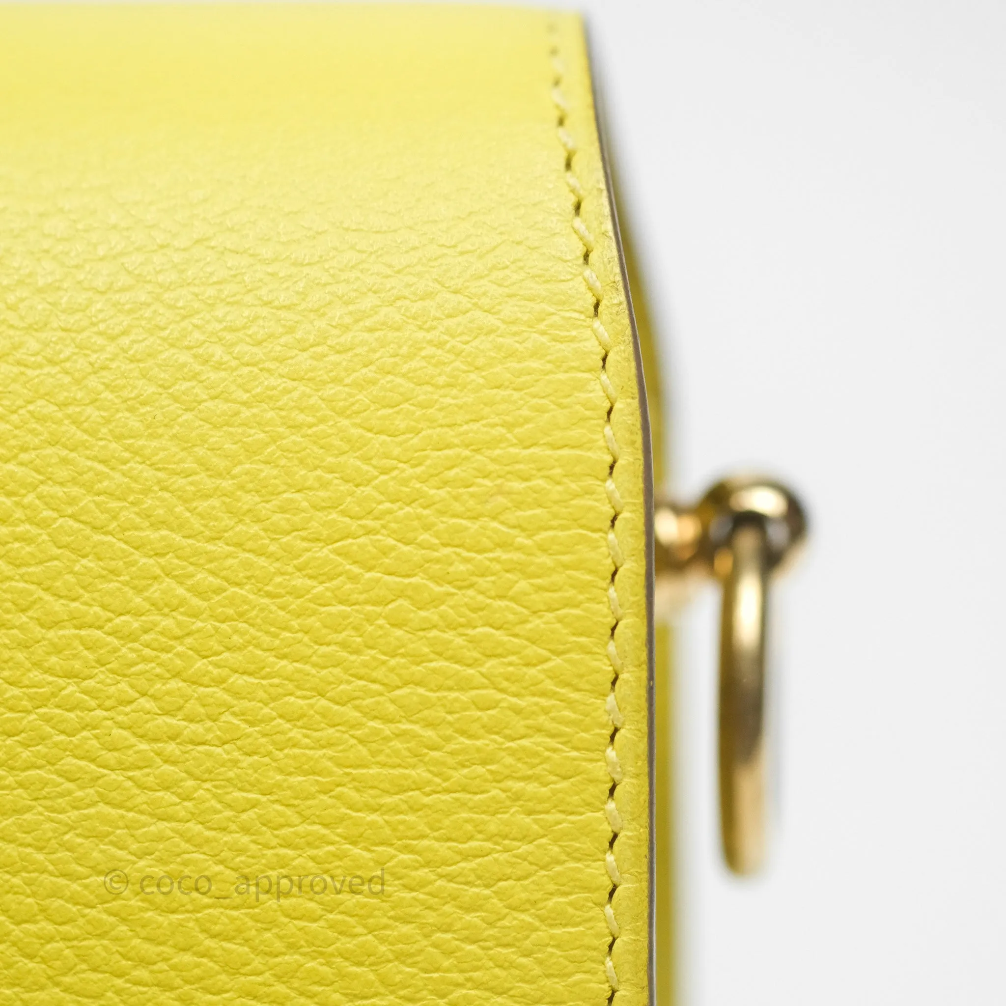 Herms Roulis Mini 18 Lime 9R Evercolor Gold Hardware