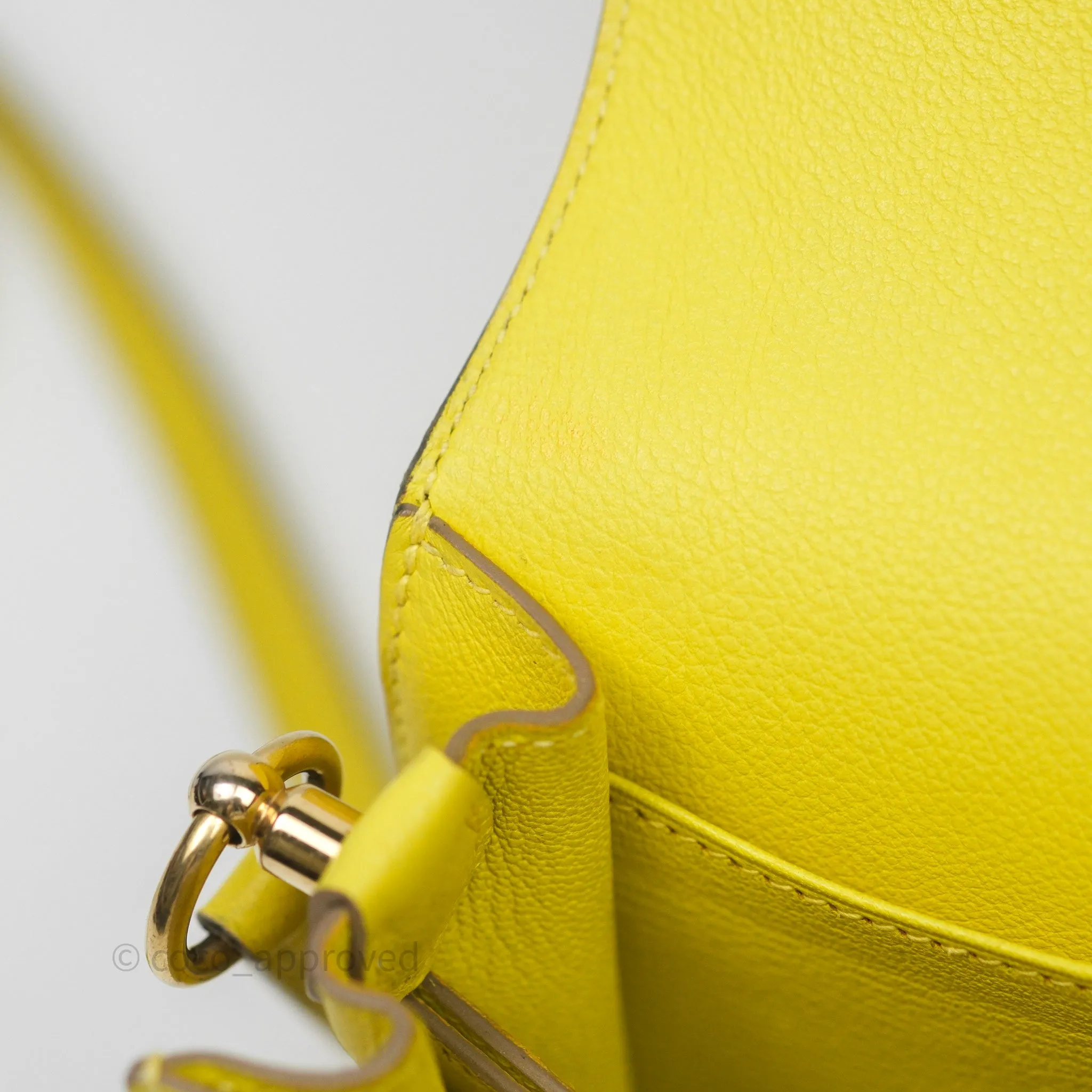 Herms Roulis Mini 18 Lime 9R Evercolor Gold Hardware