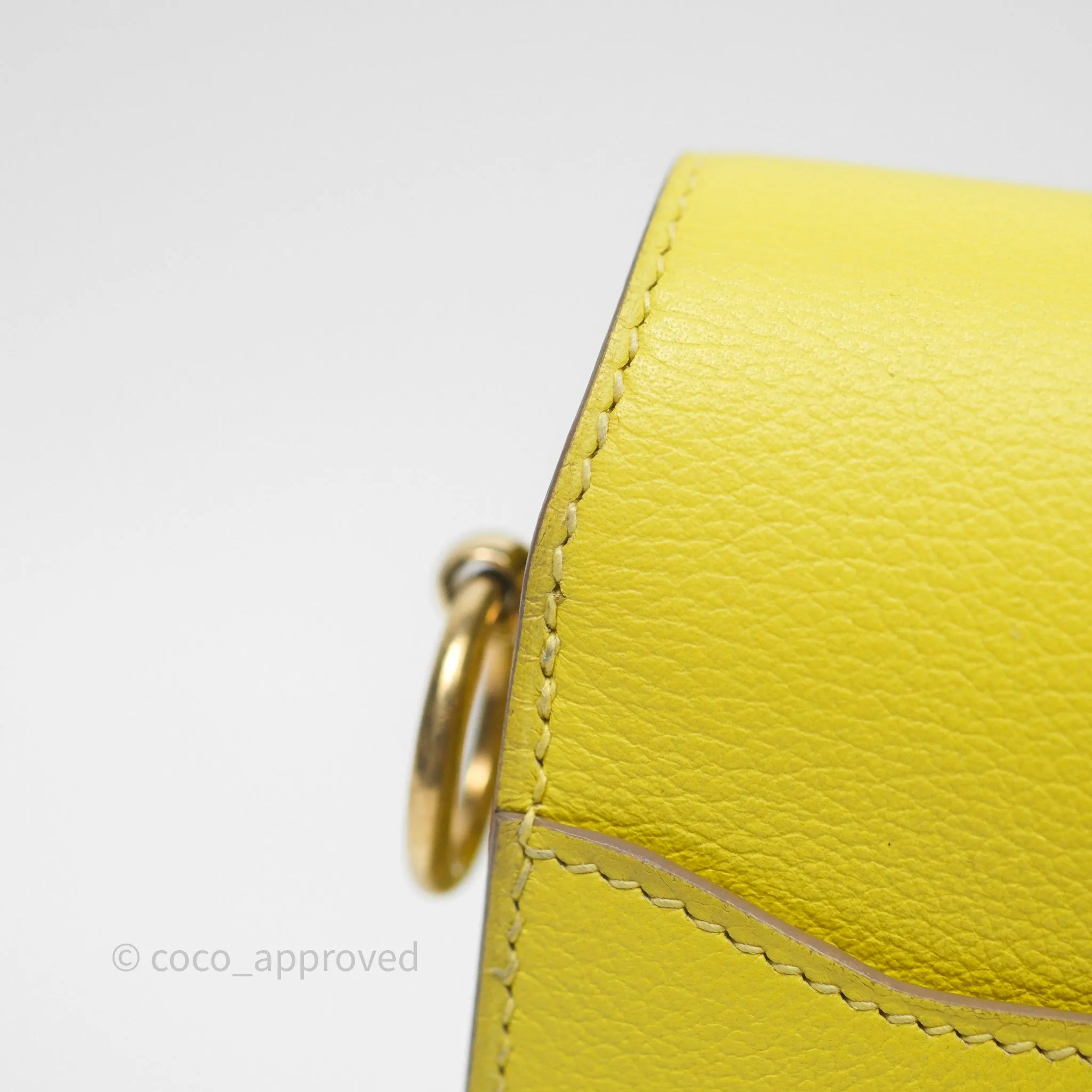 Herms Roulis Mini 18 Lime 9R Evercolor Gold Hardware