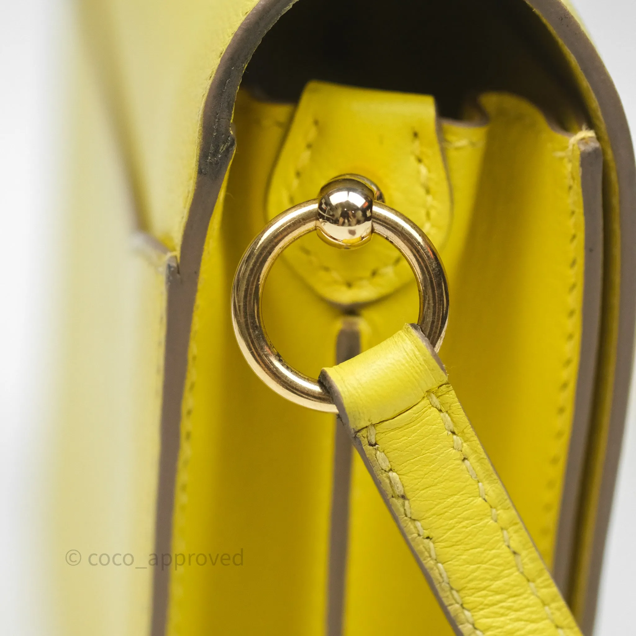 Herms Roulis Mini 18 Lime 9R Evercolor Gold Hardware