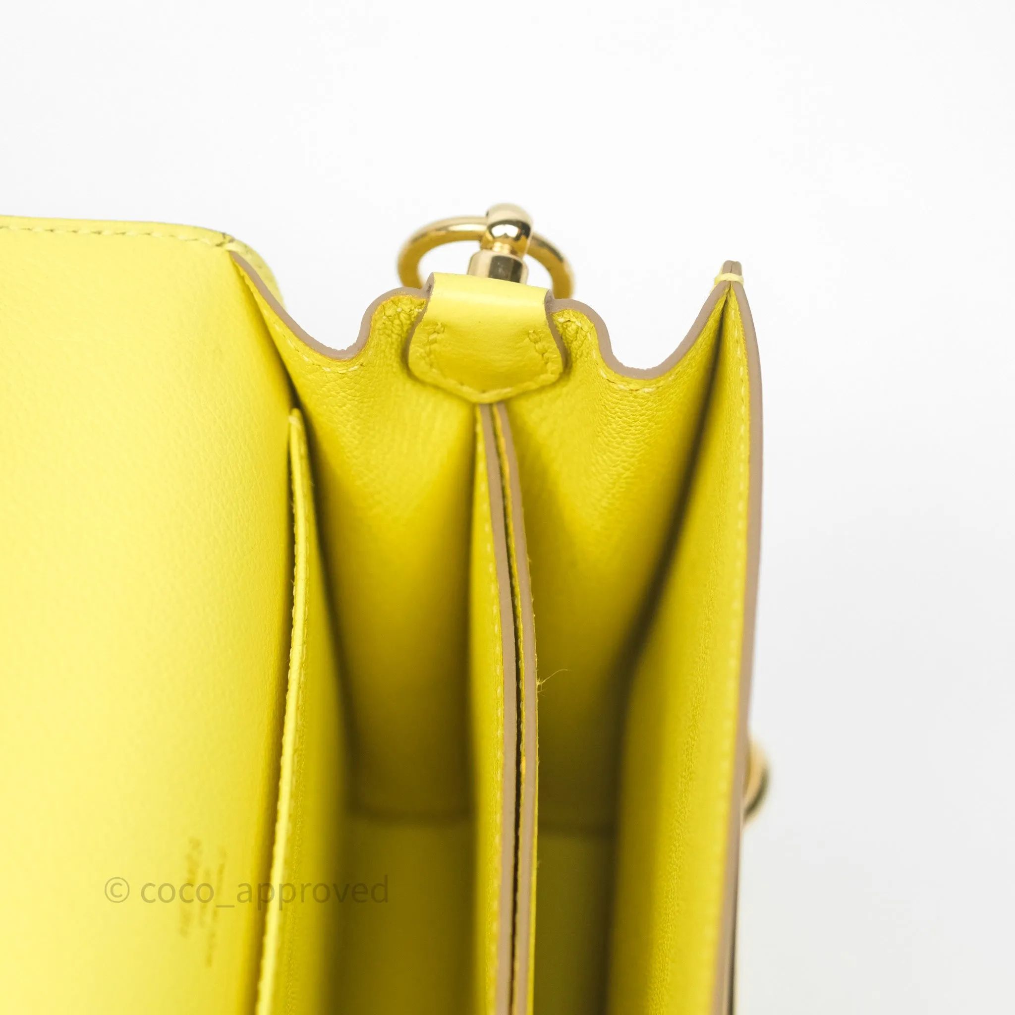 Herms Roulis Mini 18 Lime 9R Evercolor Gold Hardware
