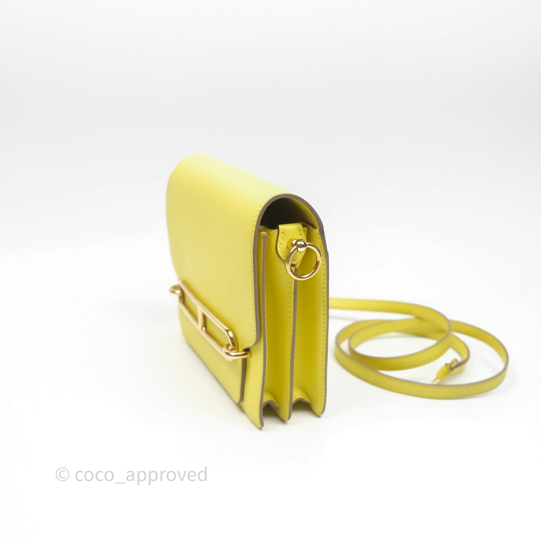 Herms Roulis Mini 18 Lime 9R Evercolor Gold Hardware