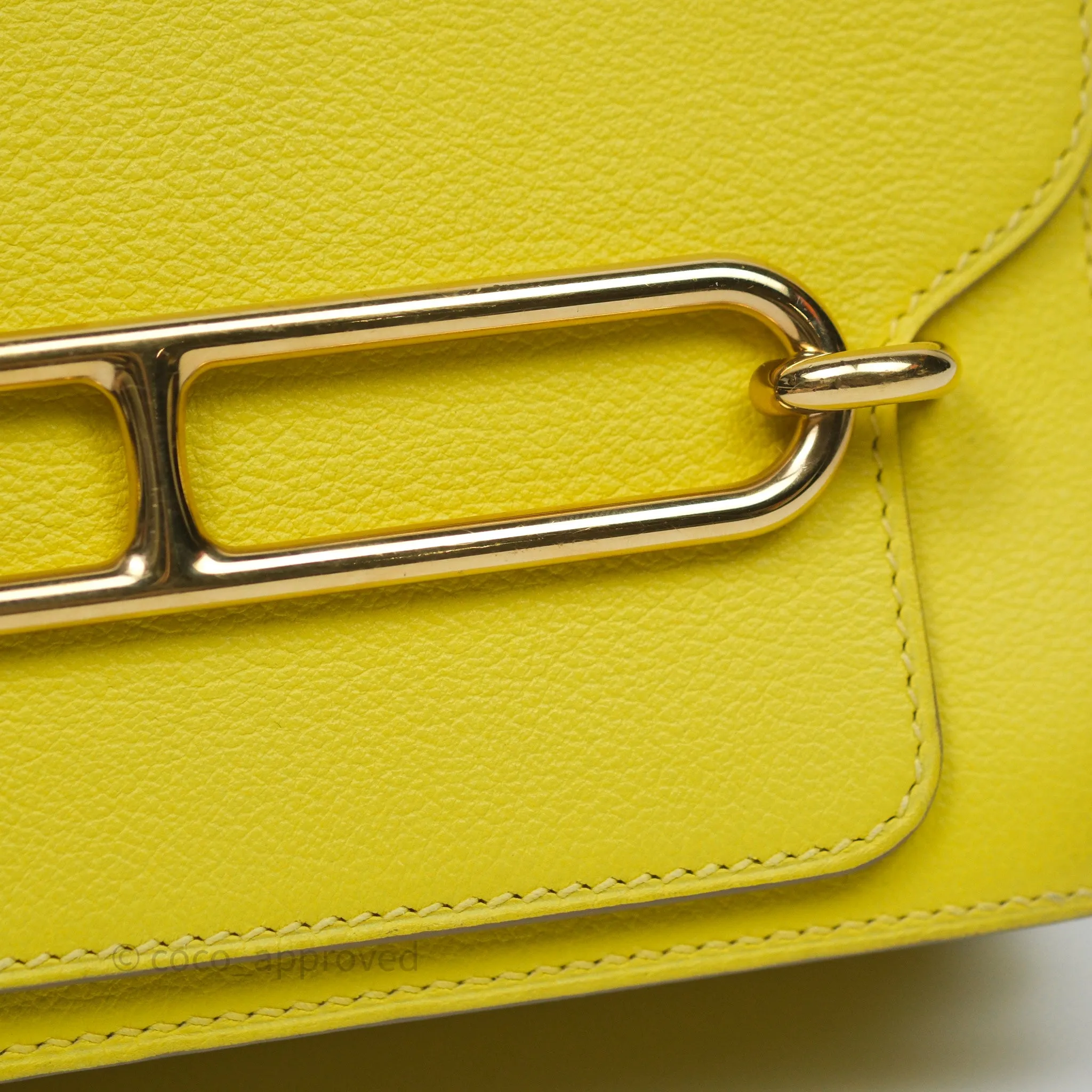 Herms Roulis Mini 18 Lime 9R Evercolor Gold Hardware