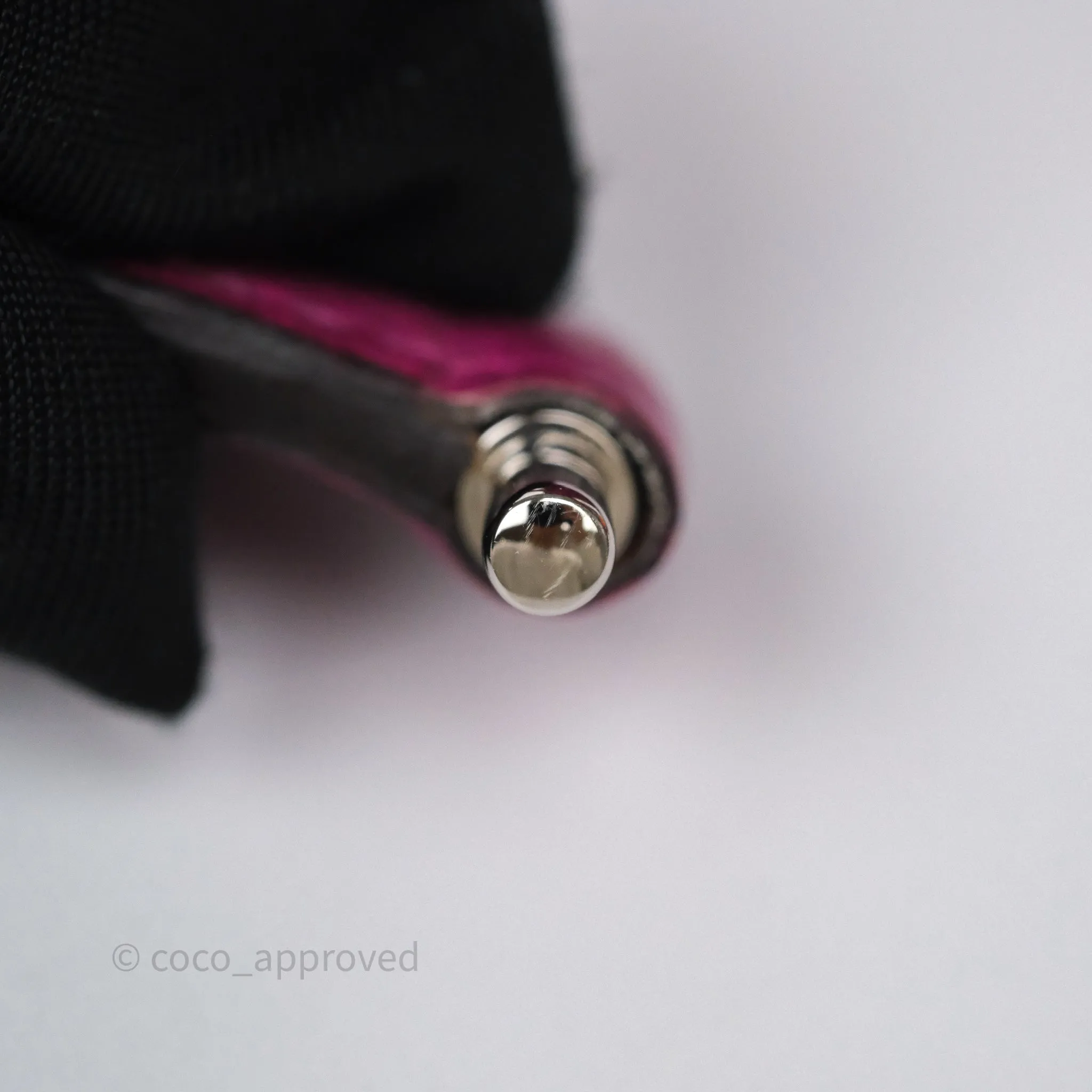 Herms Roulis Mini 18 Rose Pourpre L3 Autruche Palladium Hardware