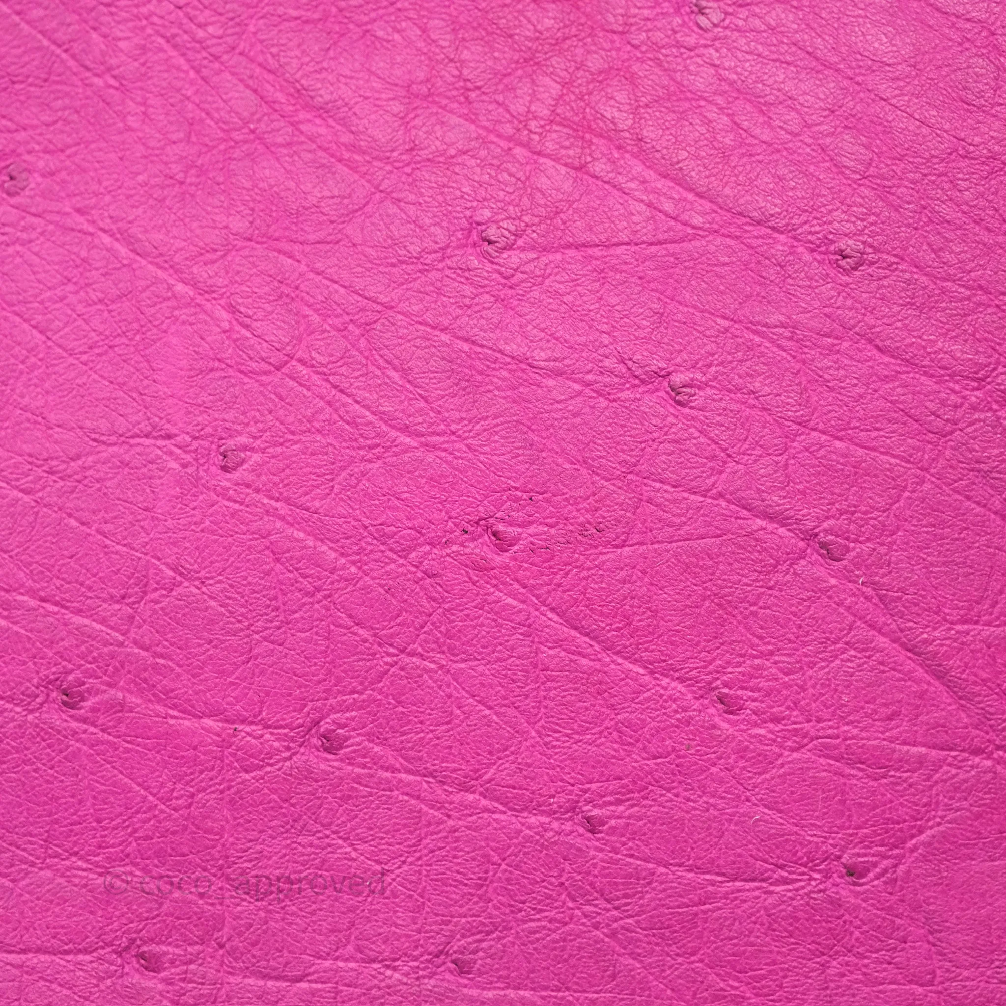 Herms Roulis Mini 18 Rose Pourpre L3 Autruche Palladium Hardware