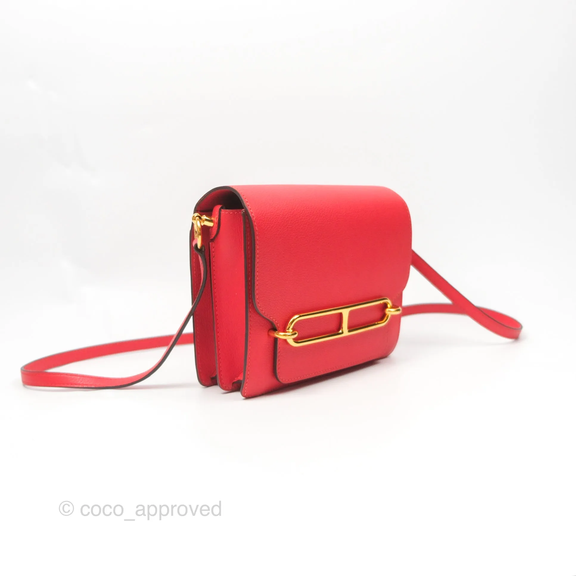 Herms Roulis Mini 18 Rouge De Coeur Evercolor Permabrass Hardware