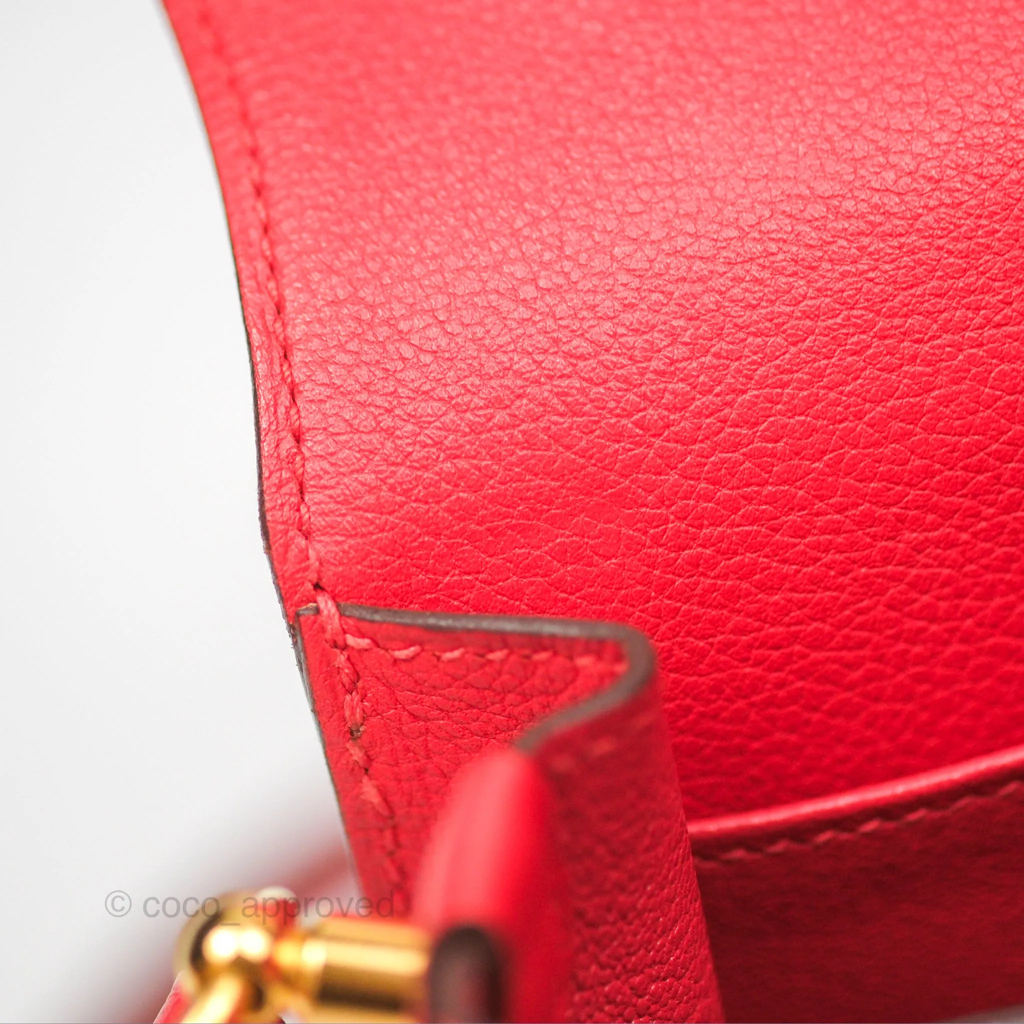 Herms Roulis Mini 18 Rouge De Coeur Evercolor Permabrass Hardware