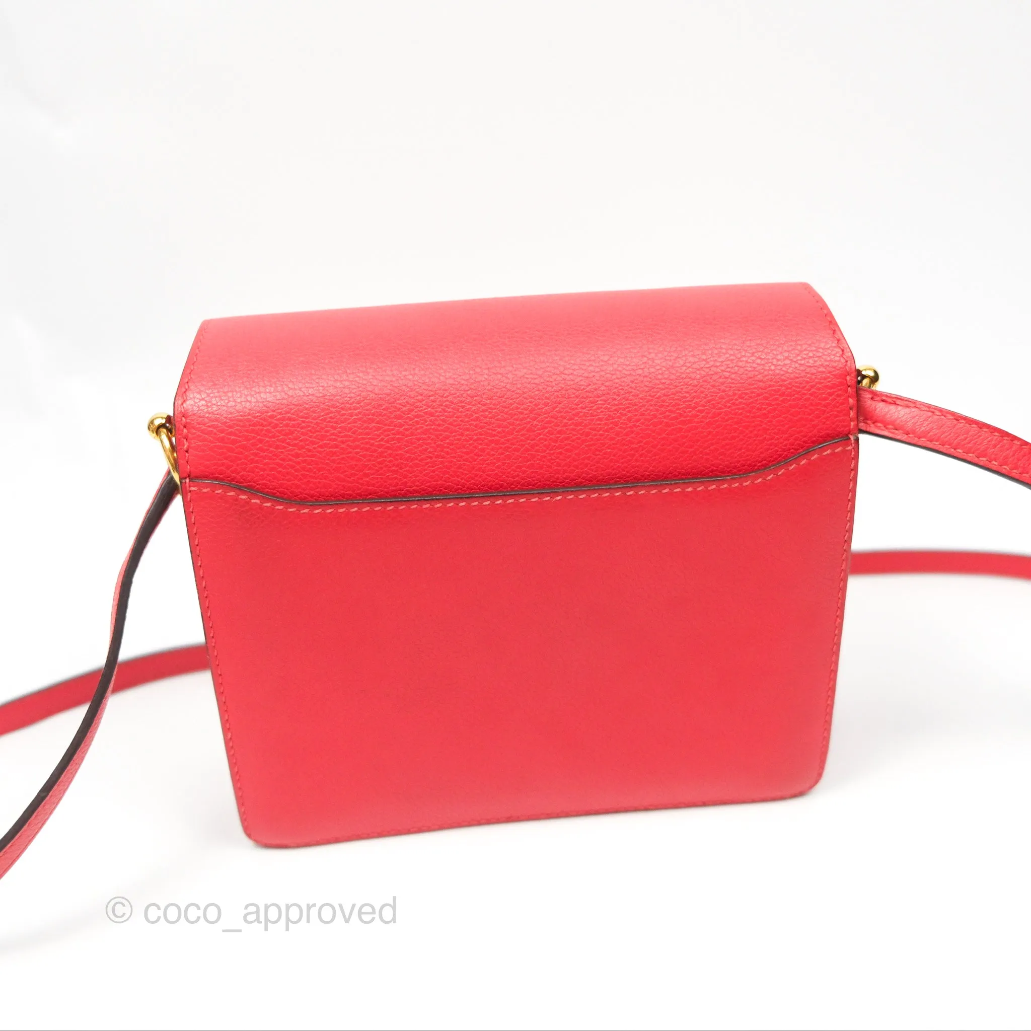 Herms Roulis Mini 18 Rouge De Coeur Evercolor Permabrass Hardware