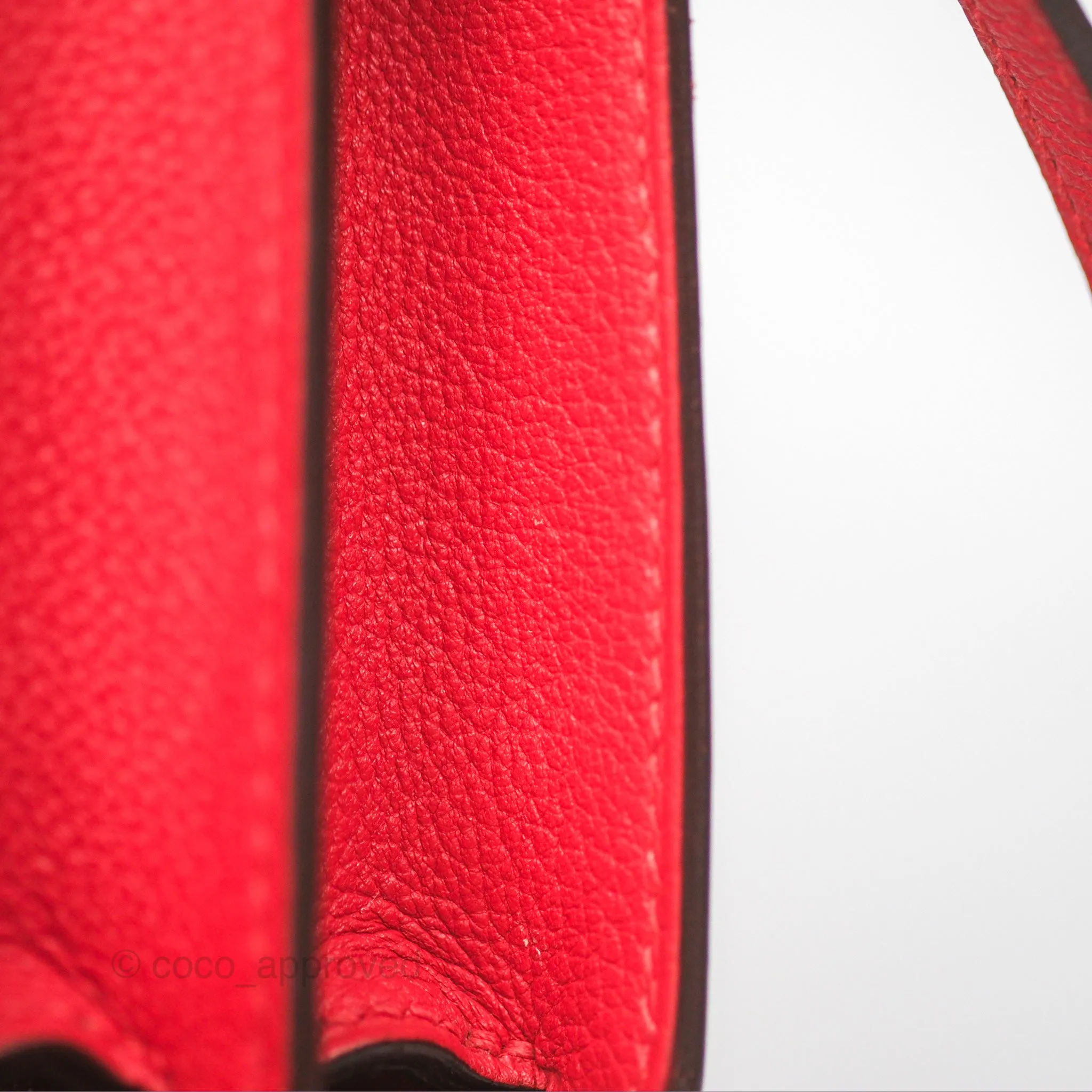 Herms Roulis Mini 18 Rouge De Coeur Evercolor Permabrass Hardware