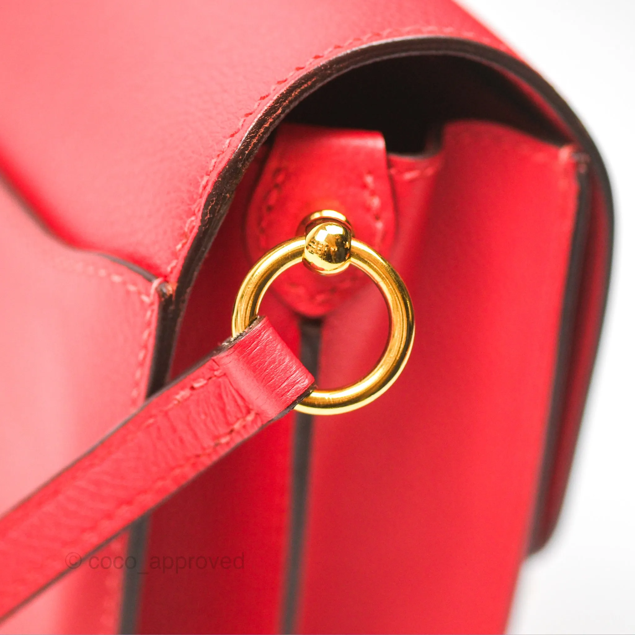 Herms Roulis Mini 18 Rouge De Coeur Evercolor Permabrass Hardware