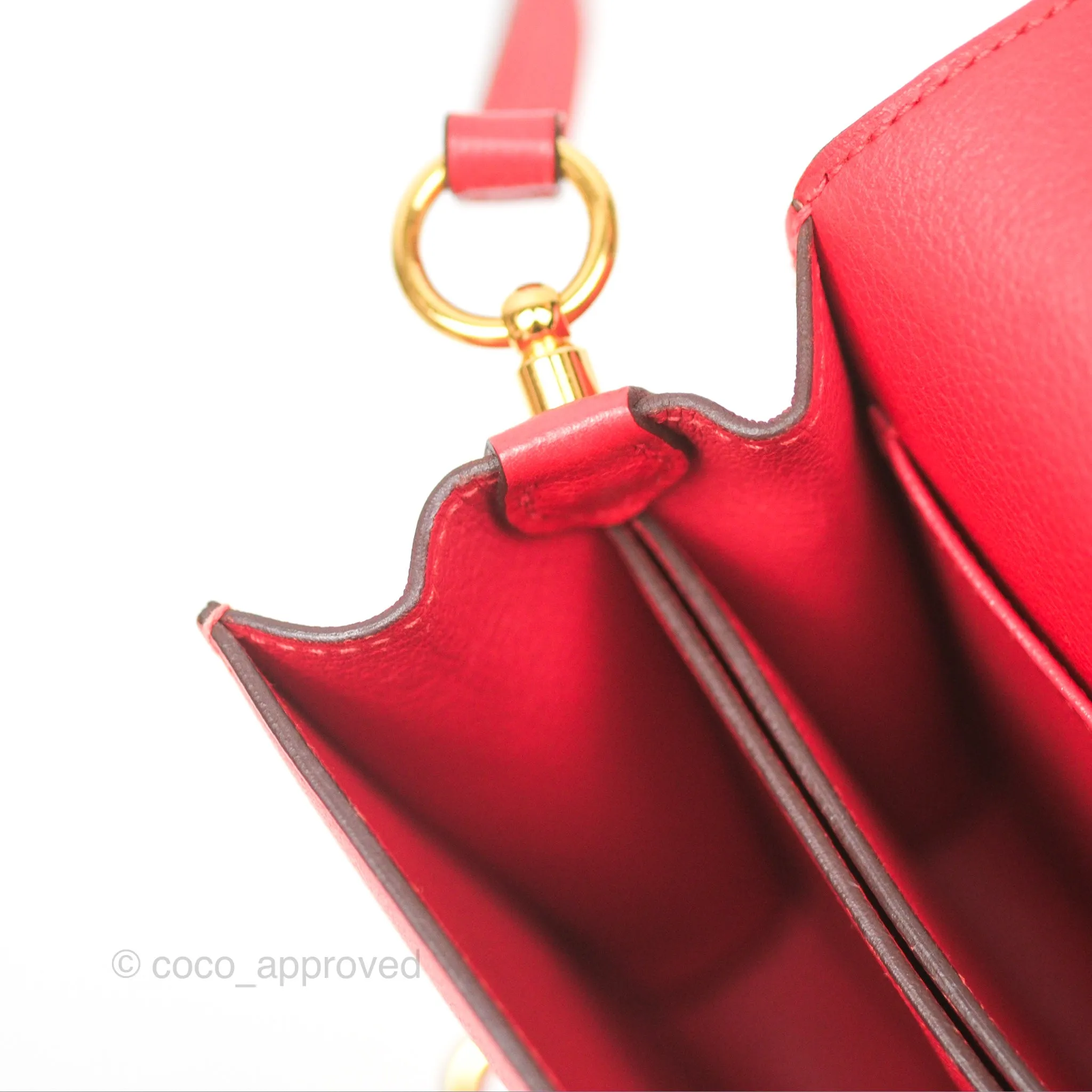 Herms Roulis Mini 18 Rouge De Coeur Evercolor Permabrass Hardware