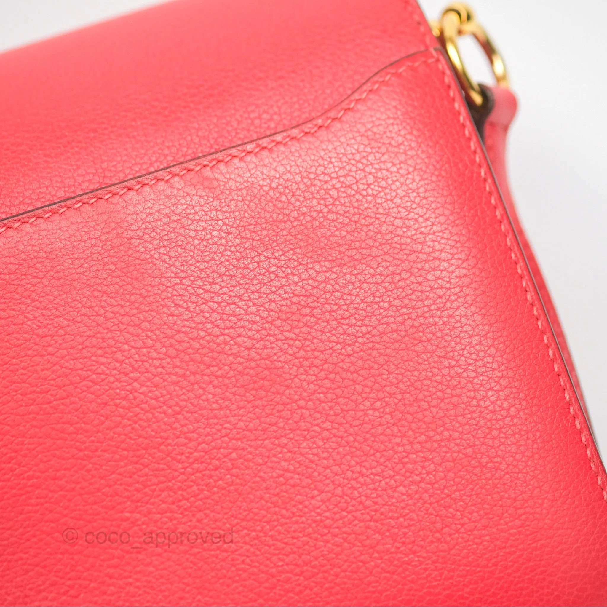 Herms Roulis Mini 18 Rouge De Coeur Evercolor Permabrass Hardware
