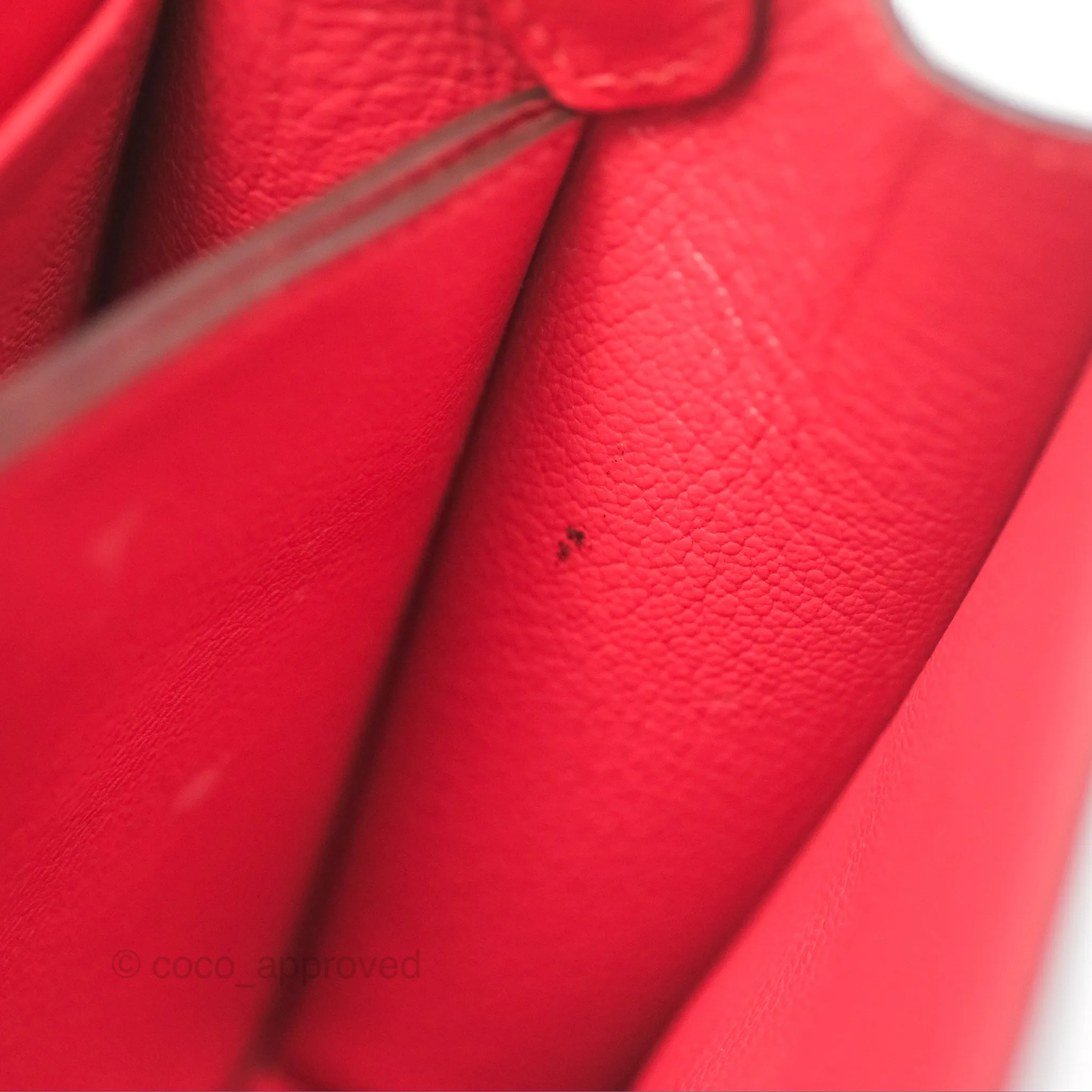 Herms Roulis Mini 18 Rouge De Coeur Evercolor Permabrass Hardware