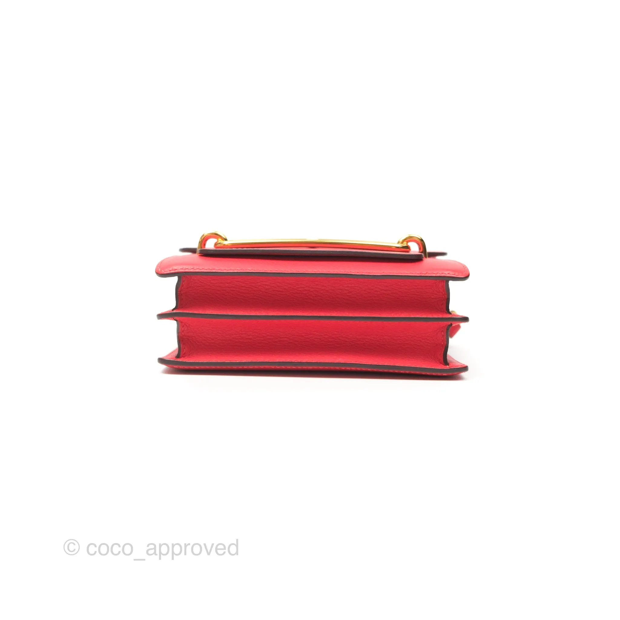 Herms Roulis Mini 18 Rouge De Coeur Evercolor Permabrass Hardware