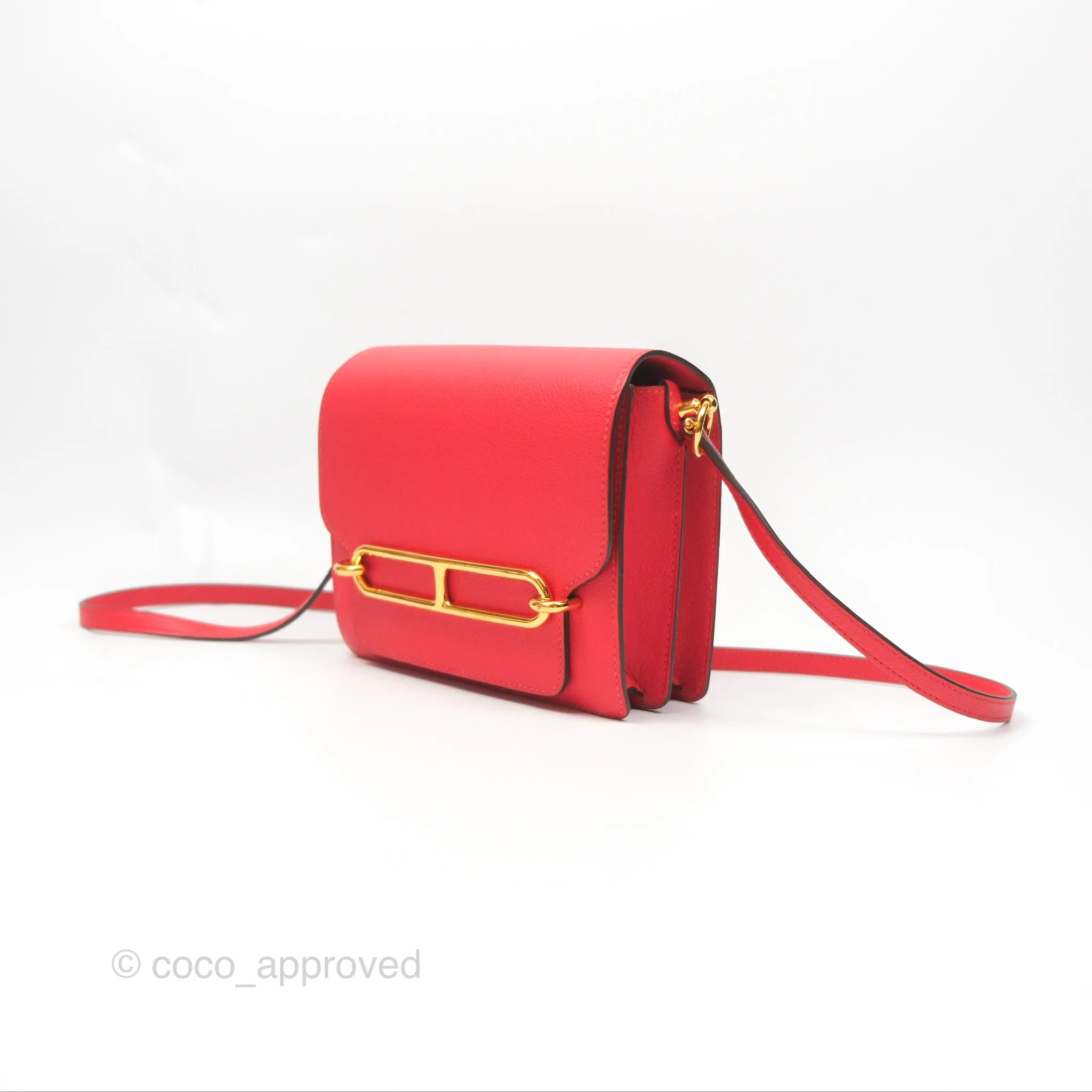 Herms Roulis Mini 18 Rouge De Coeur Evercolor Permabrass Hardware