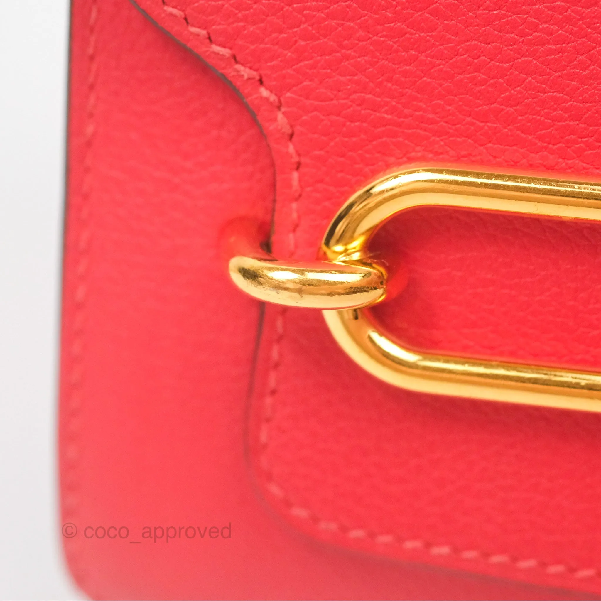 Herms Roulis Mini 18 Rouge De Coeur Evercolor Permabrass Hardware
