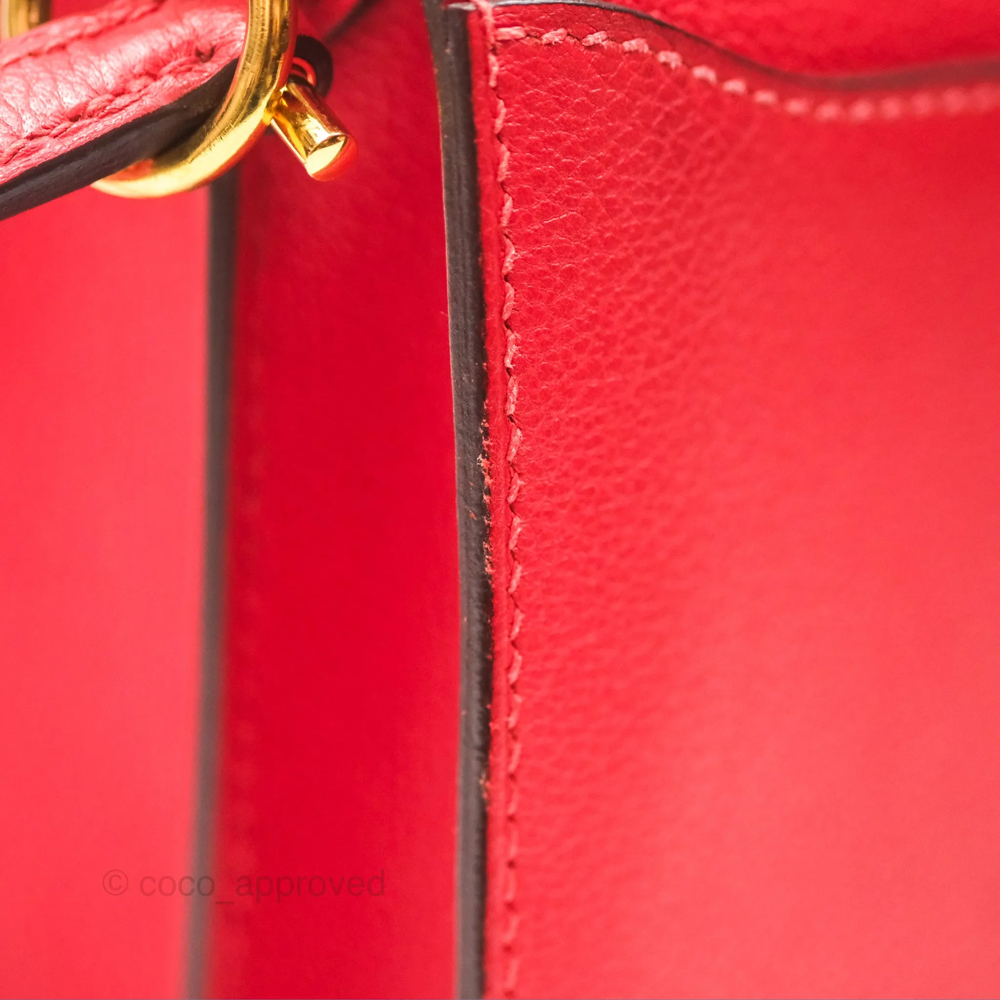 Herms Roulis Mini 18 Rouge De Coeur Evercolor Permabrass Hardware