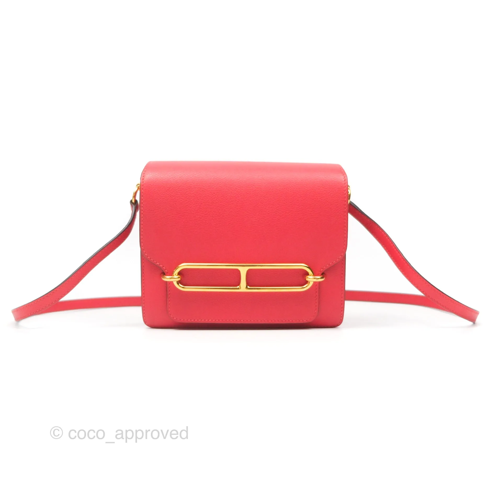 Herms Roulis Mini 18 Rouge De Coeur Evercolor Permabrass Hardware