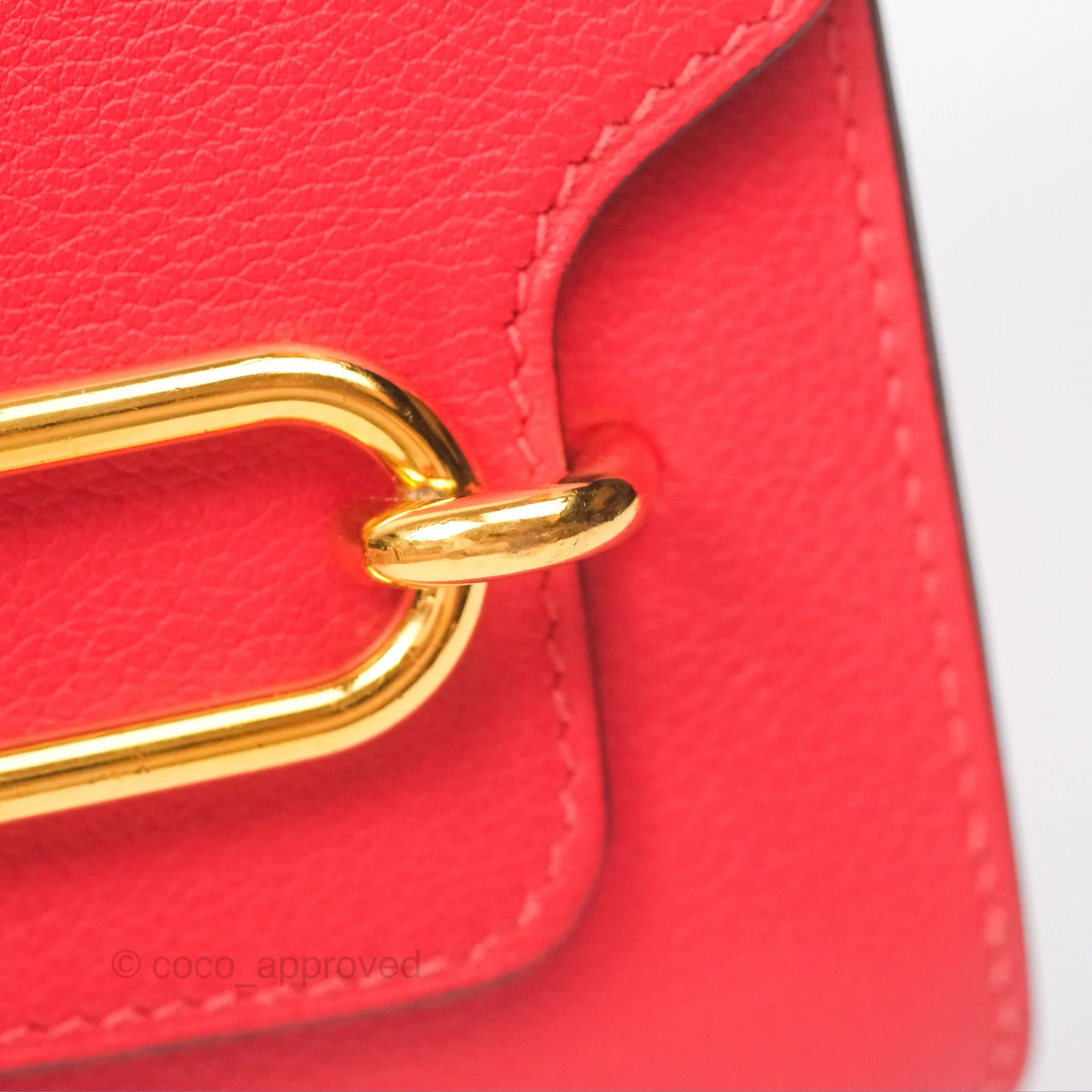 Herms Roulis Mini 18 Rouge De Coeur Evercolor Permabrass Hardware