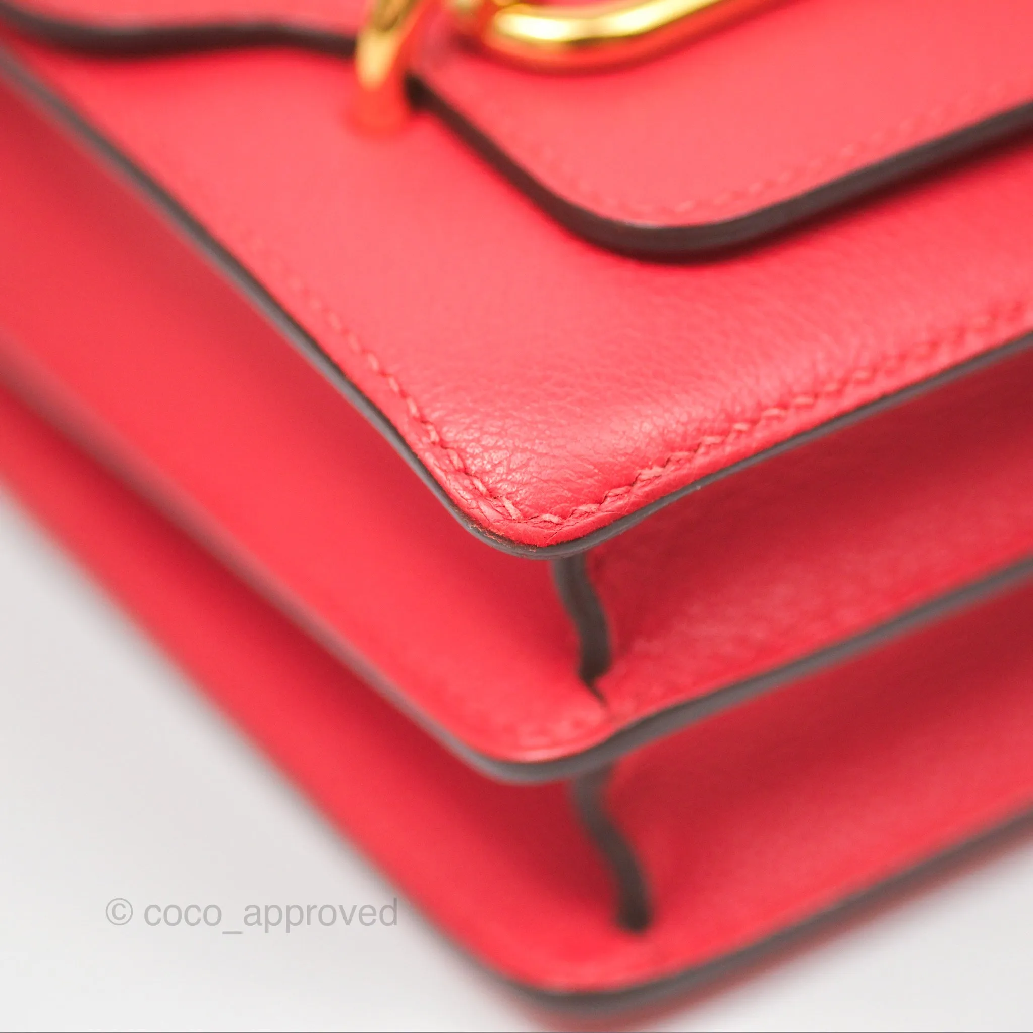 Herms Roulis Mini 18 Rouge De Coeur Evercolor Permabrass Hardware
