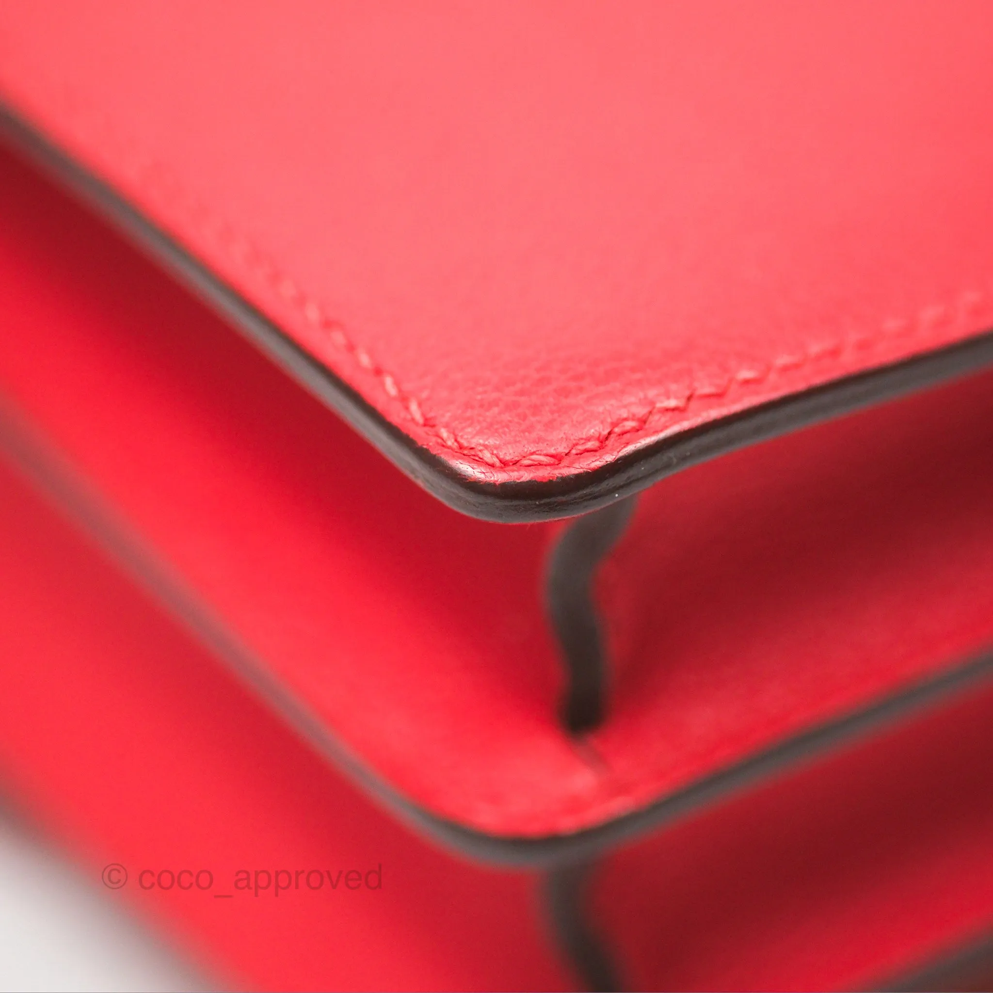Herms Roulis Mini 18 Rouge De Coeur Evercolor Permabrass Hardware