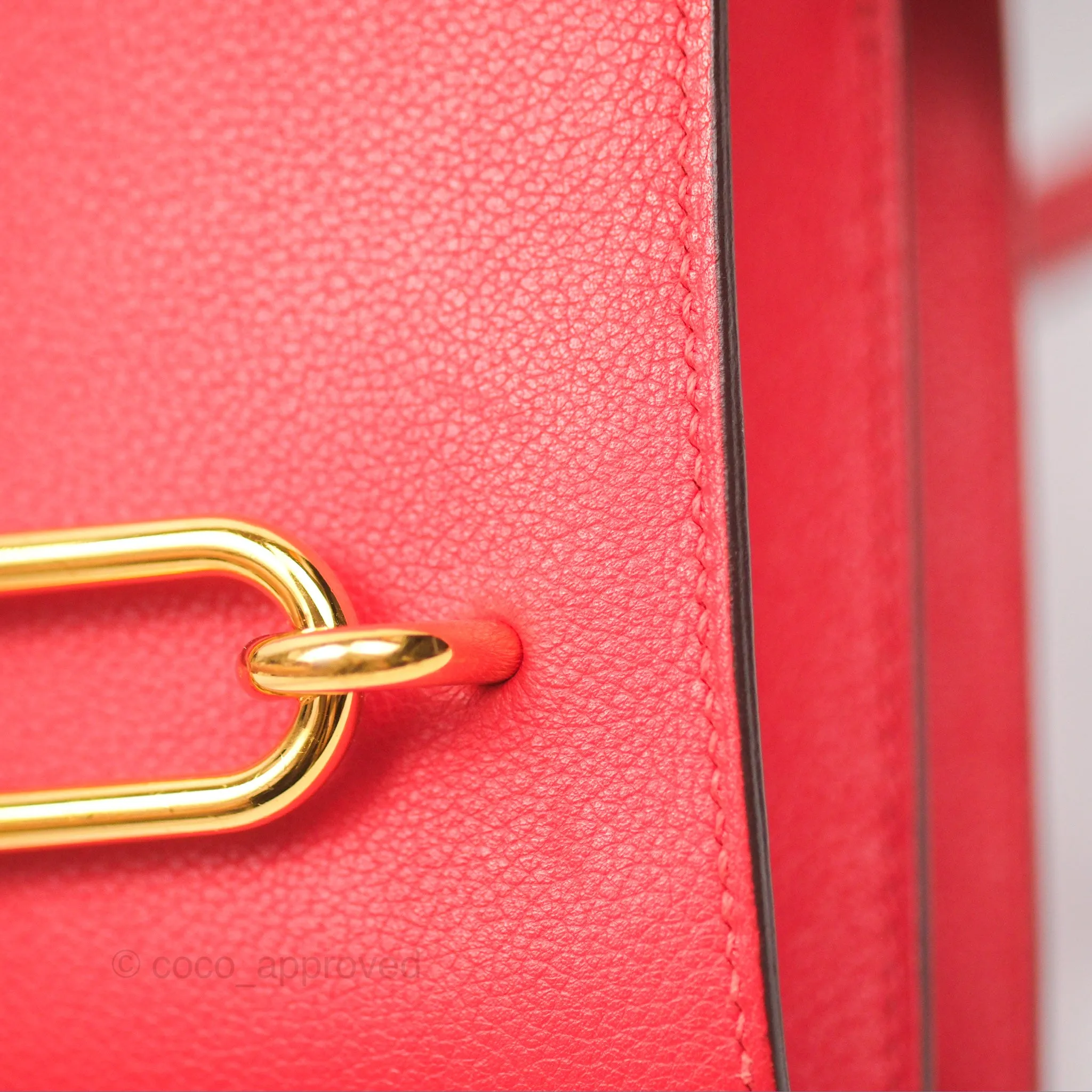 Herms Roulis Mini 18 Rouge De Coeur Evercolor Permabrass Hardware