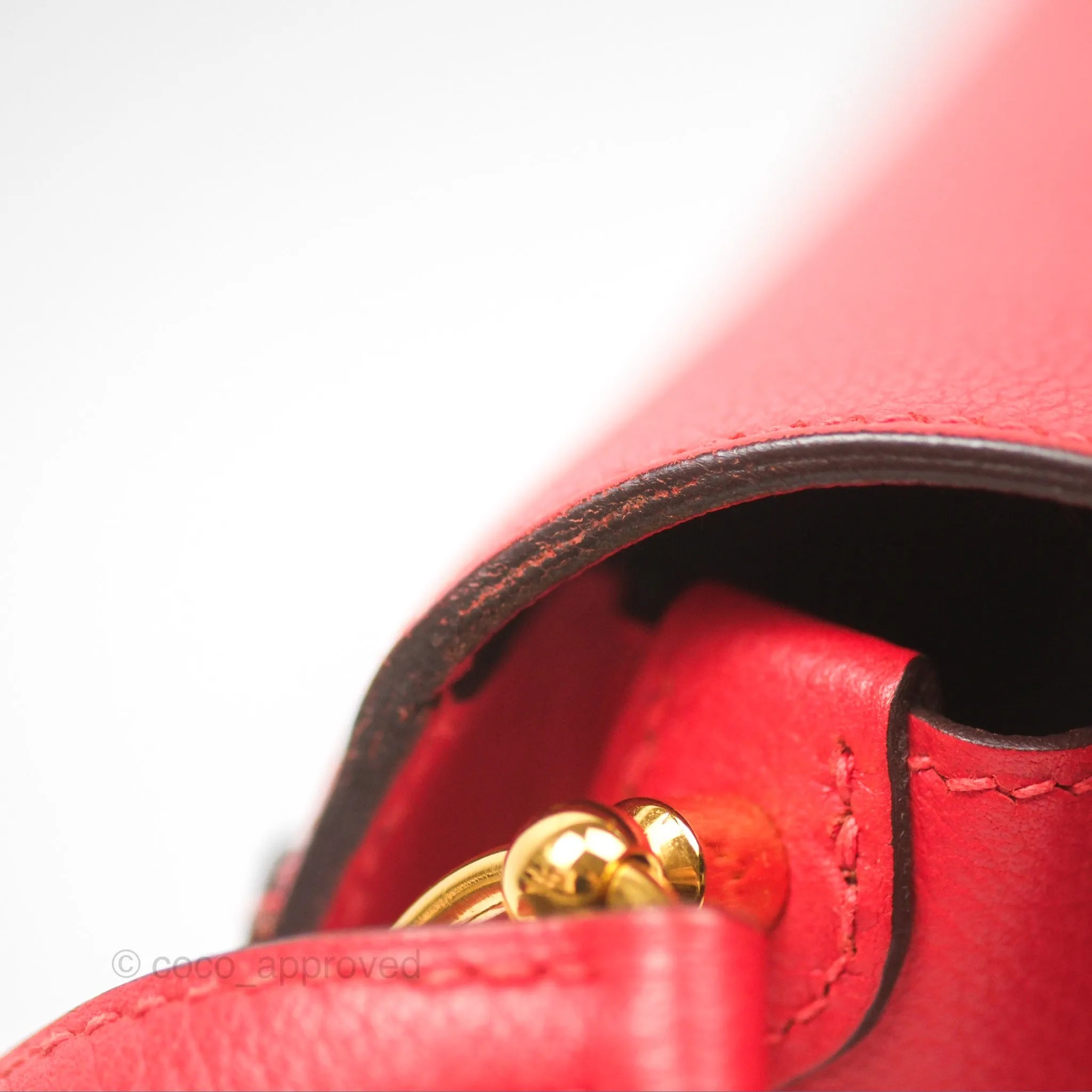 Herms Roulis Mini 18 Rouge De Coeur Evercolor Permabrass Hardware