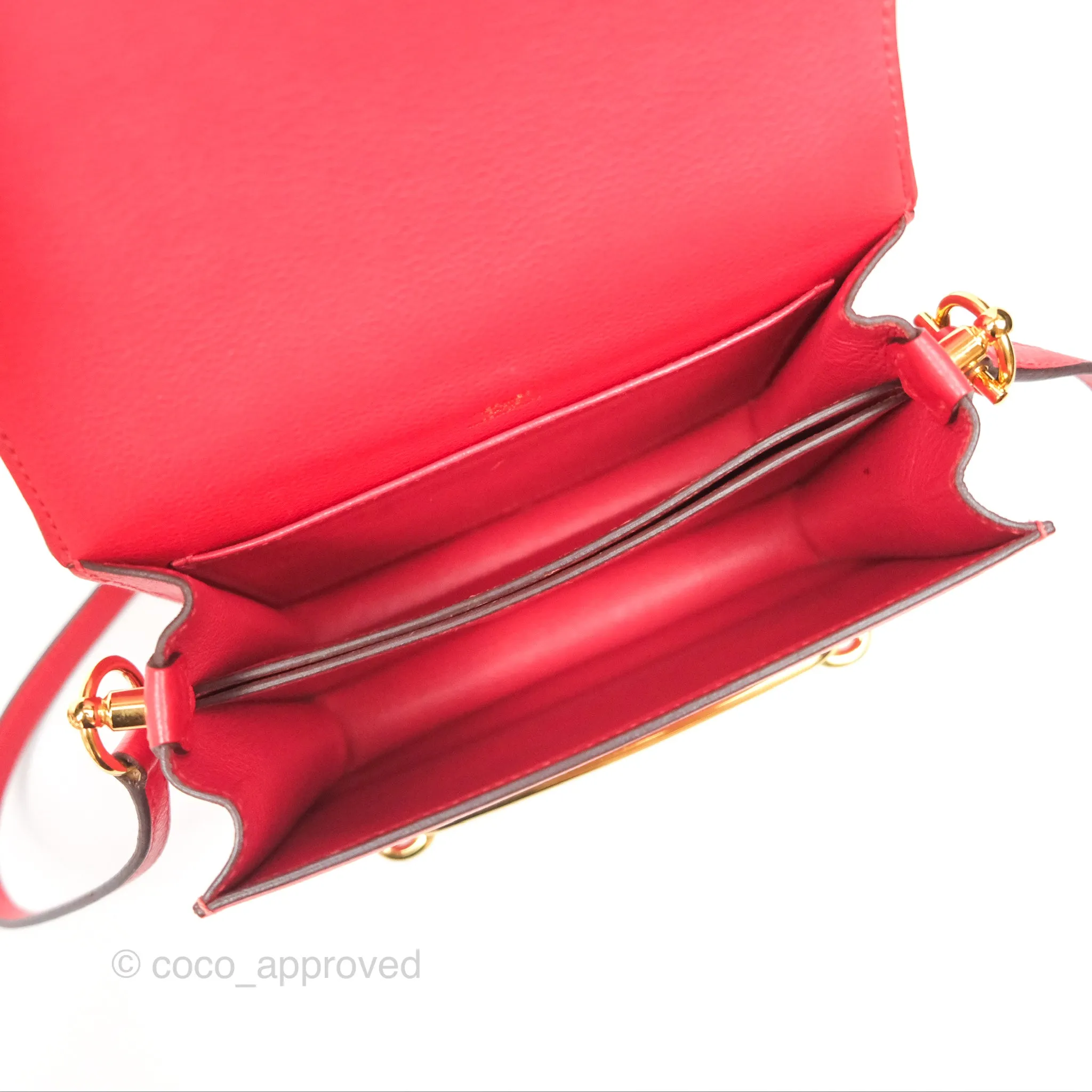 Herms Roulis Mini 18 Rouge De Coeur Evercolor Permabrass Hardware