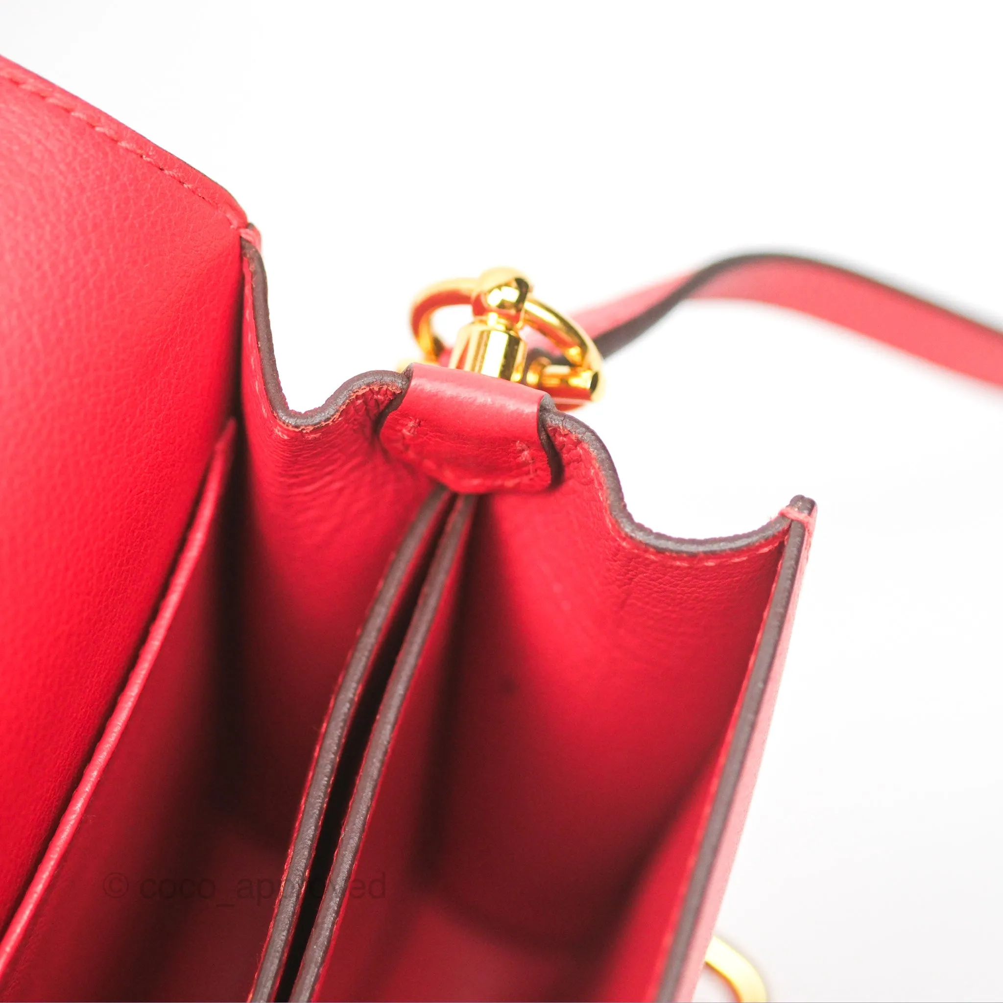 Herms Roulis Mini 18 Rouge De Coeur Evercolor Permabrass Hardware