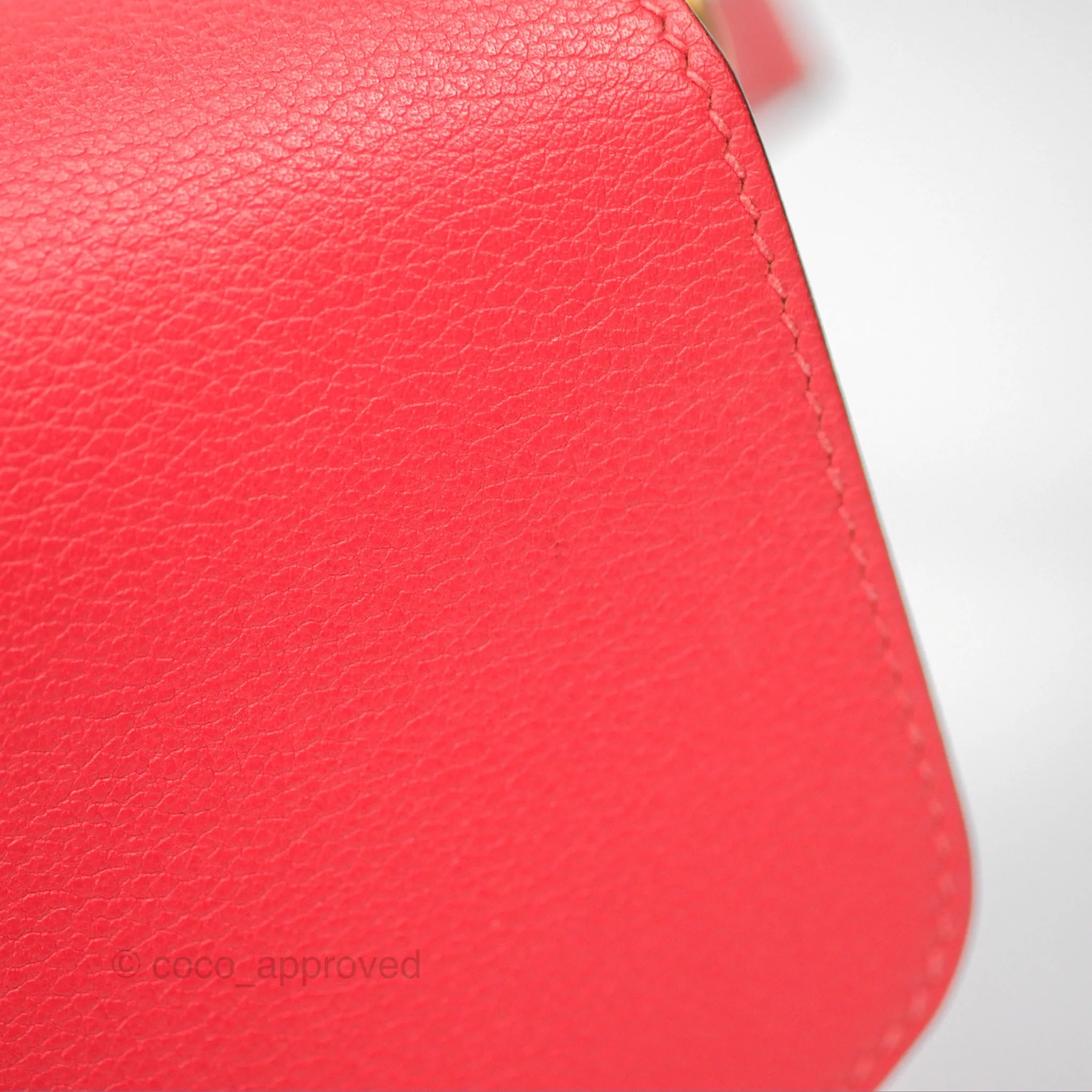 Herms Roulis Mini 18 Rouge De Coeur Evercolor Permabrass Hardware