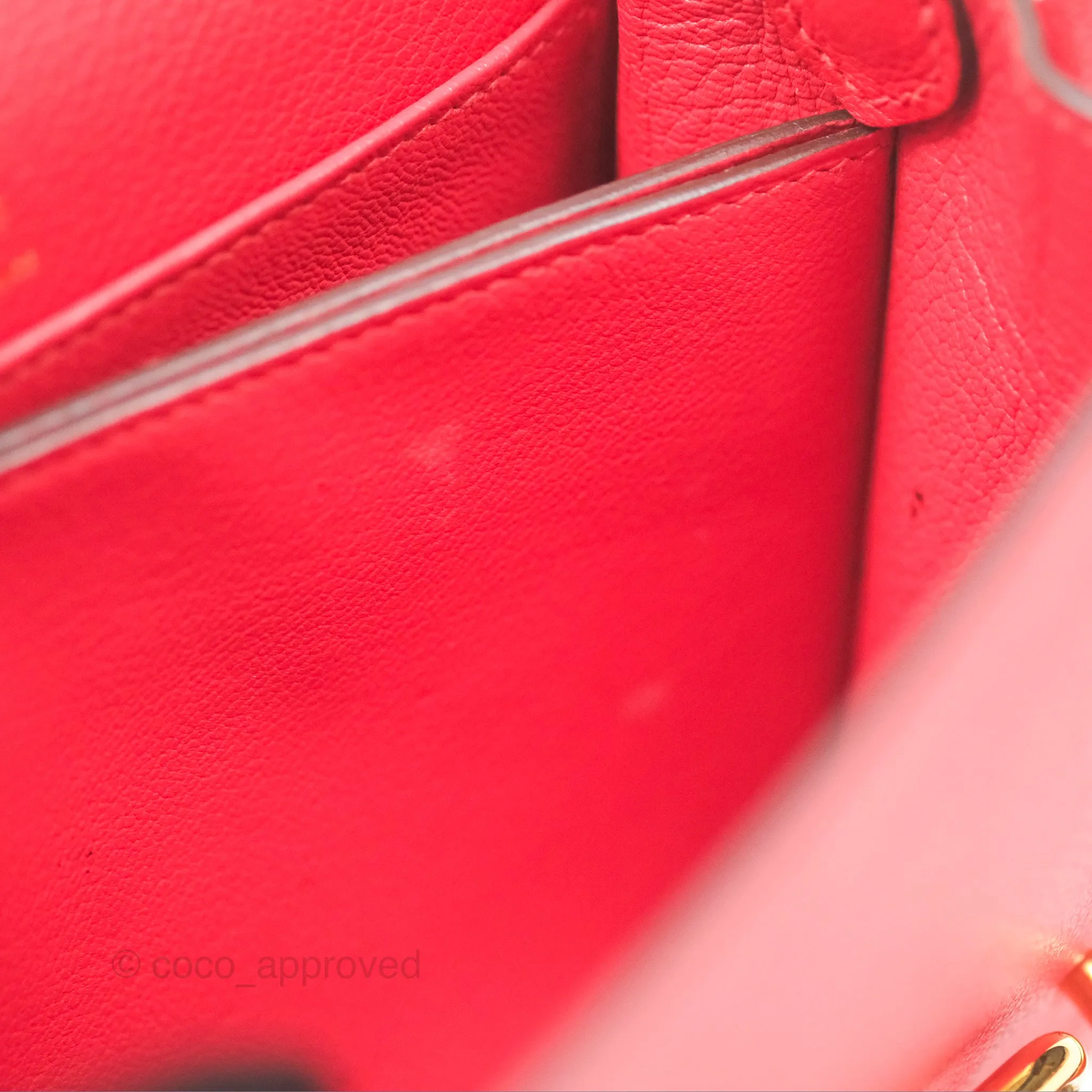 Herms Roulis Mini 18 Rouge De Coeur Evercolor Permabrass Hardware