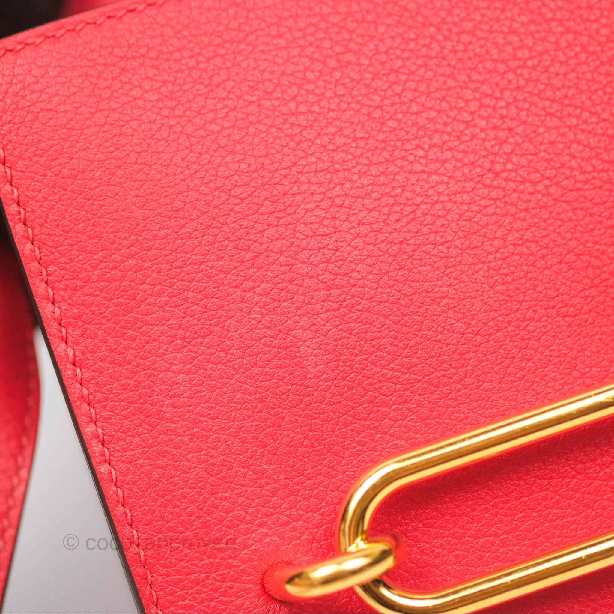 Herms Roulis Mini 18 Rouge De Coeur Evercolor Permabrass Hardware