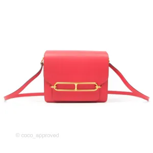 Herms Roulis Mini 18 Rouge De Coeur Evercolor Permabrass Hardware